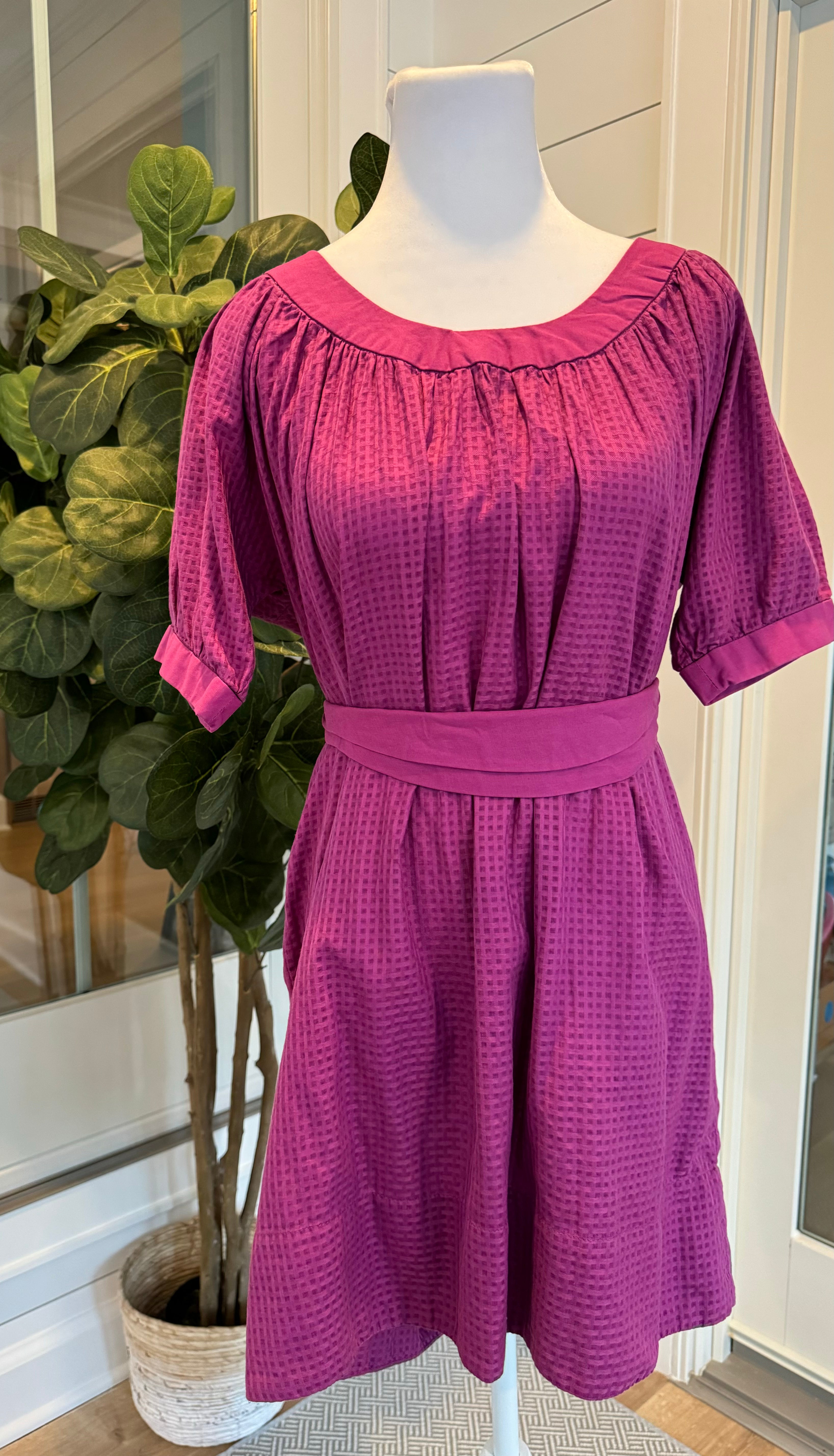 French Connection Belted Dress, Magenta Womens Size 2