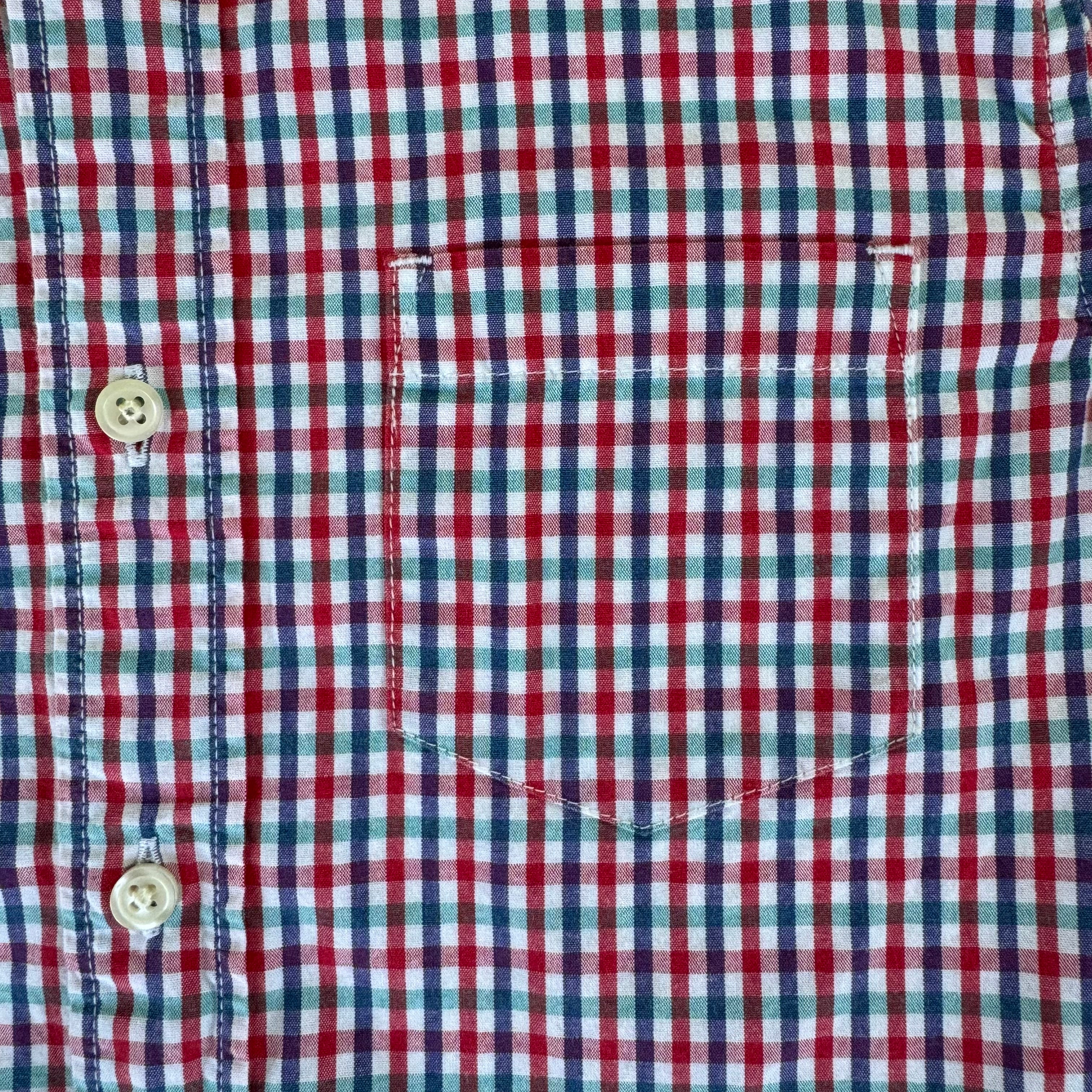 Crewcuts Button Down, Navy/Red/White Boys Size 6/7