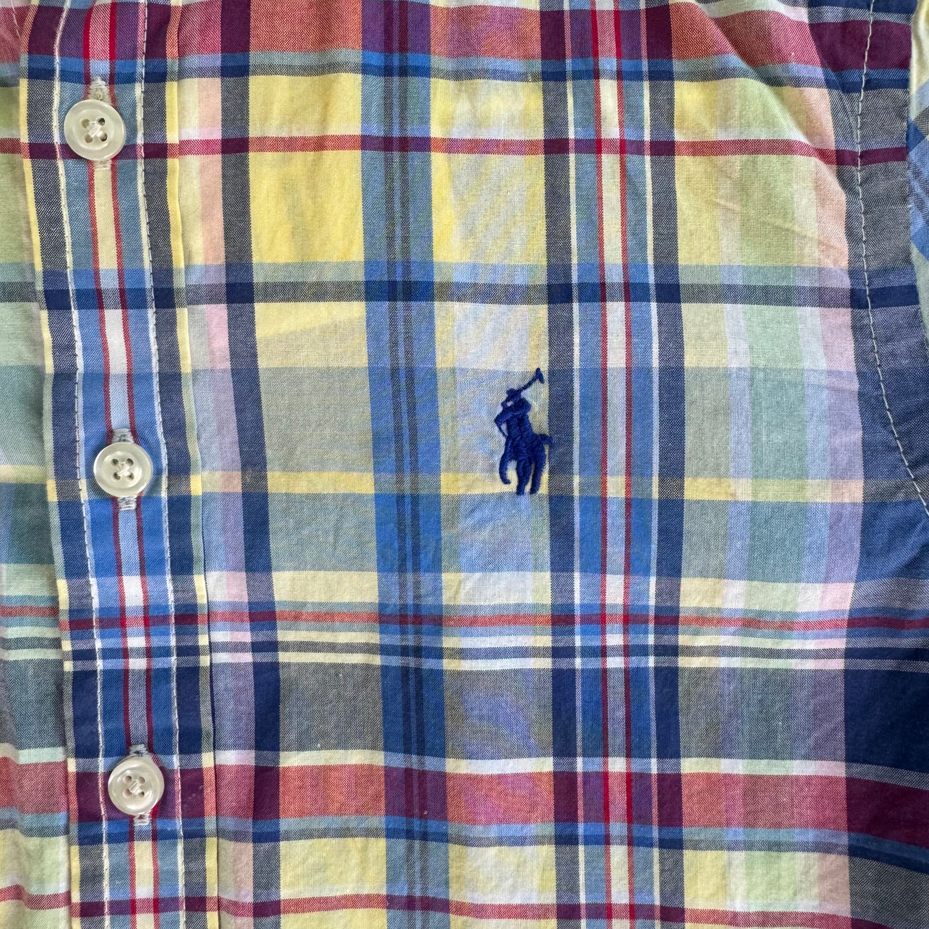 Ralph Lauren Button Down, Yellow/Blue/Red Boys Size S (8)