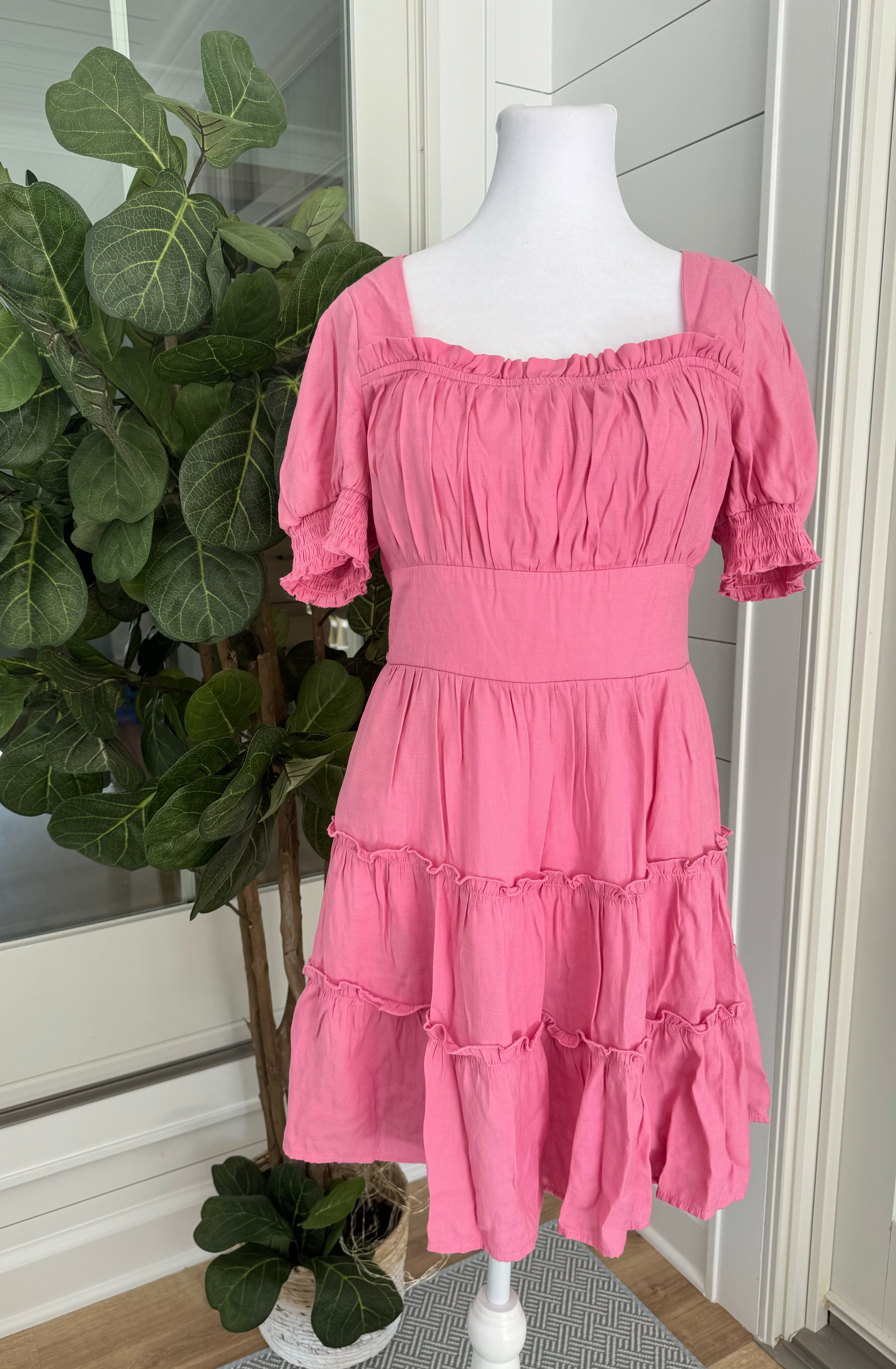Trixxi Babydoll Dress, Pink Womens Size L Trixxi Babydoll Dress, Pink Womens Size L