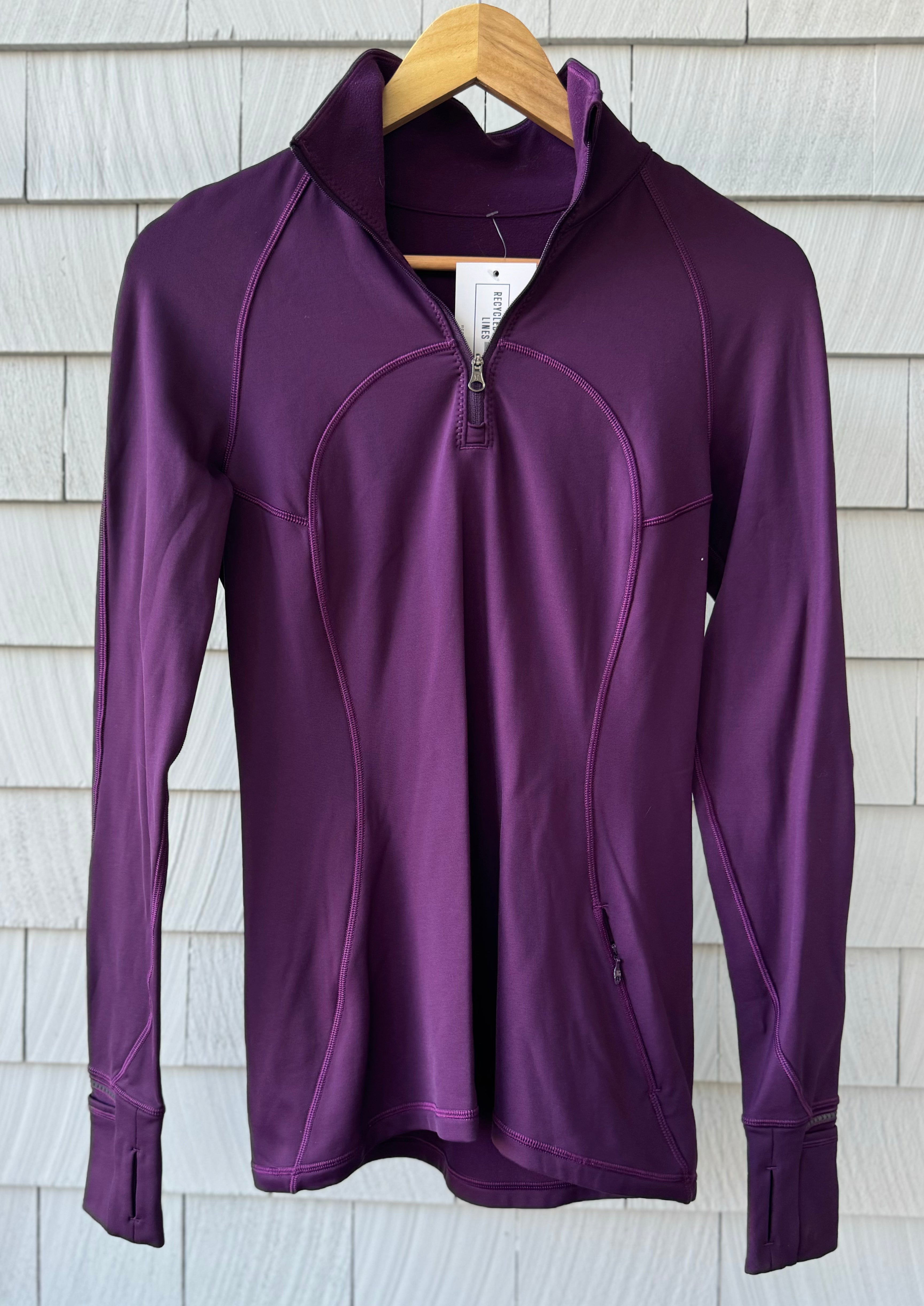 Lululemon 1/4 Zip Sweatshirt, Plum Womens Size 6 in excellent condition — Recycled Lines, Fairfield CT | Premium Sustainable Consignment