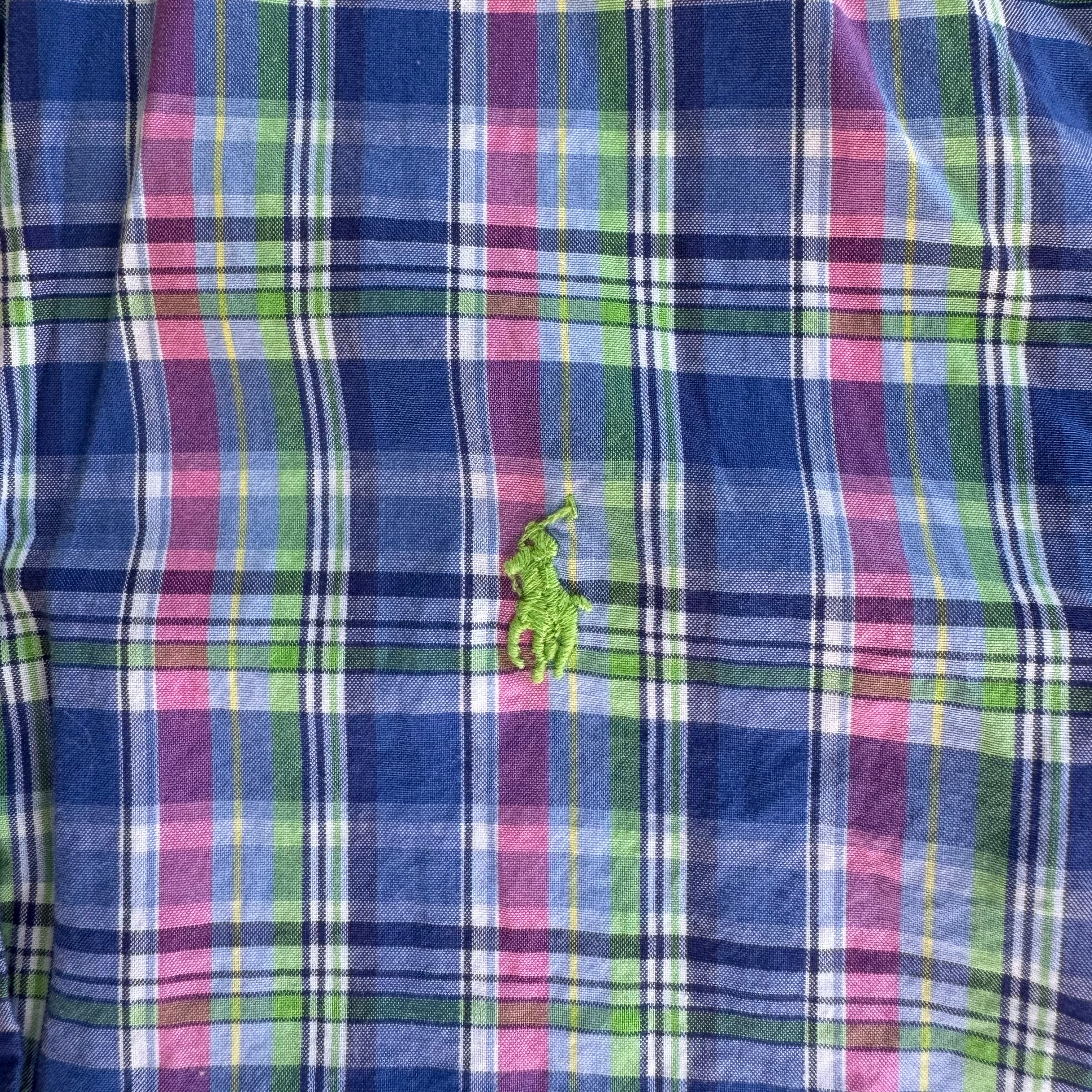 Ralph Lauren Button Down, Blue/Pink/Green Boys Size 7 in excellent condition — Recycled Lines, Fairfield CT | Premium Sustainable Consignment