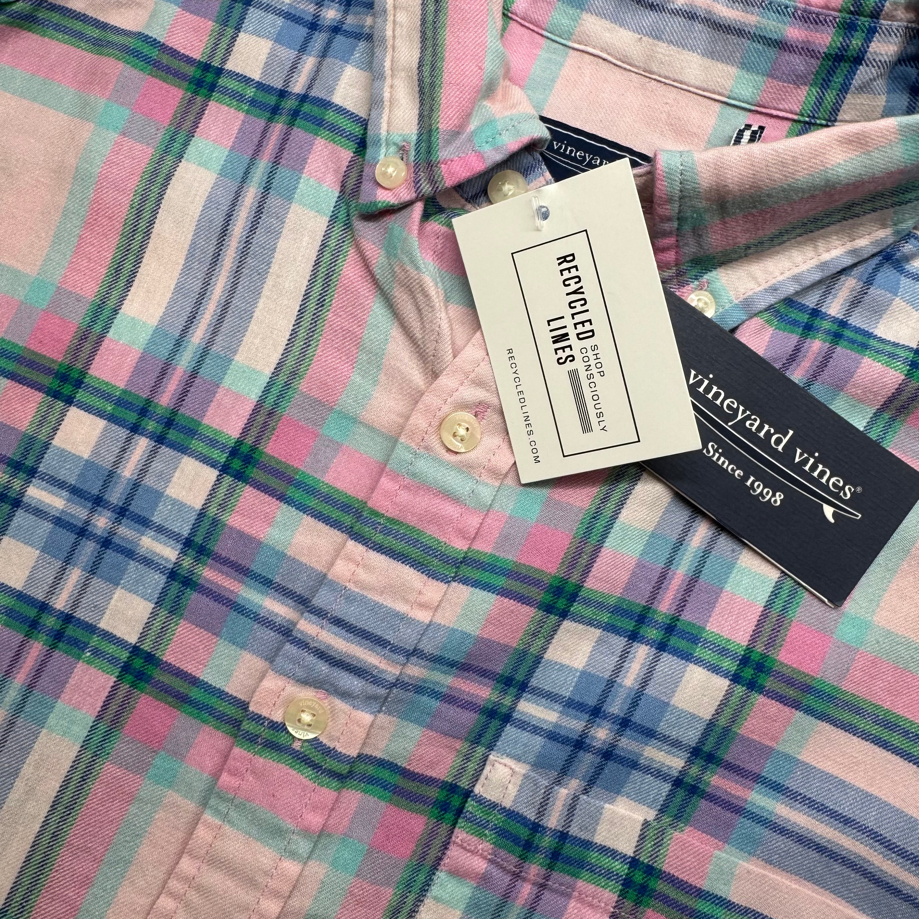 Vineyard Vines Button Down NWT Pink/Mixed Plaid Mens Size S in new with tags — Recycled Lines, Fairfield CT | Premium Sustainable Consignment