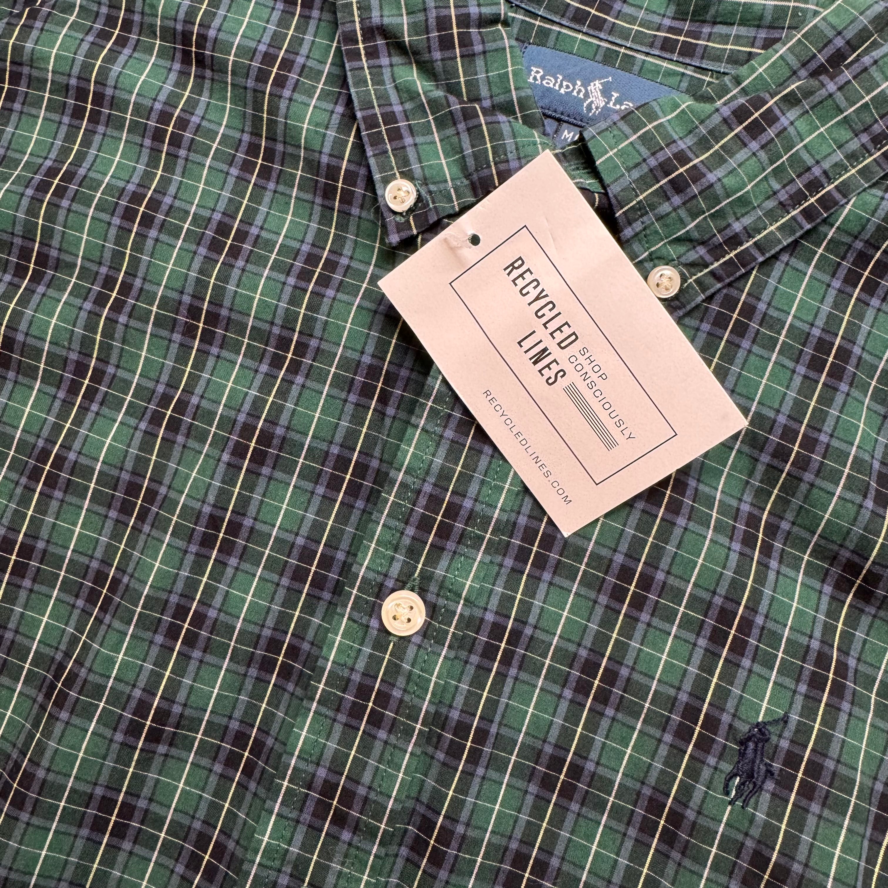 Ralph Lauren NWT Button Down, Green Plaid Boys Size M (10/12) in new with tags — Recycled Lines, Fairfield CT | Premium Sustainable Consignment