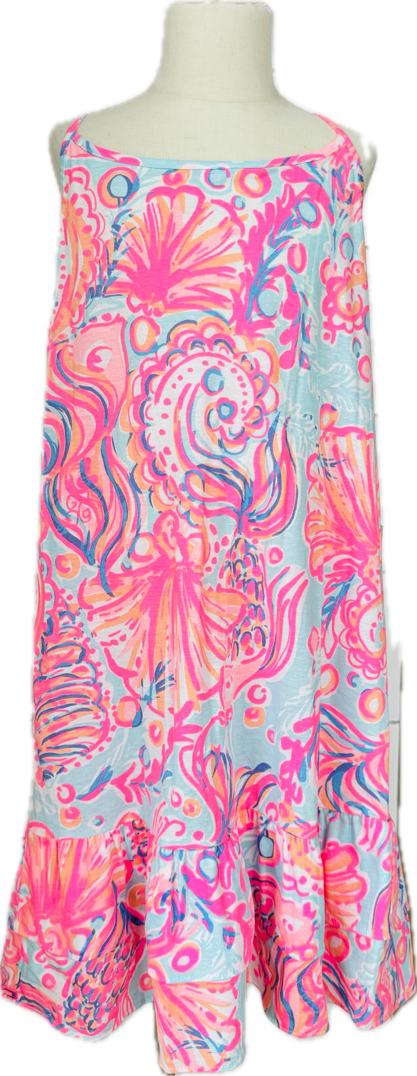 Lilly Pulitzer NWT Slip Dress, Pink/Blue Girls Size XL (12/14)