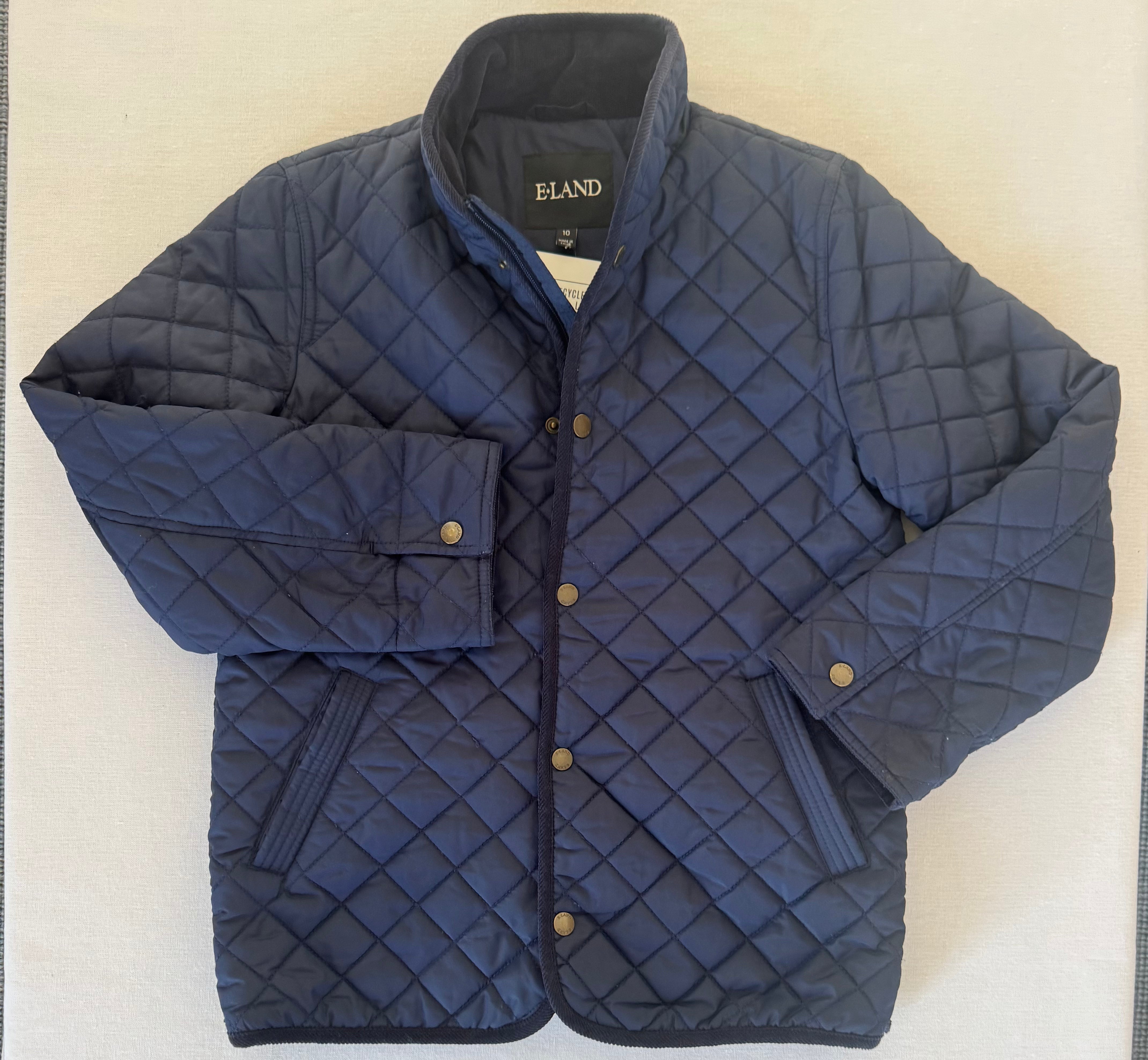 E-Land Quilted Jacket, Navy Boys Size 10