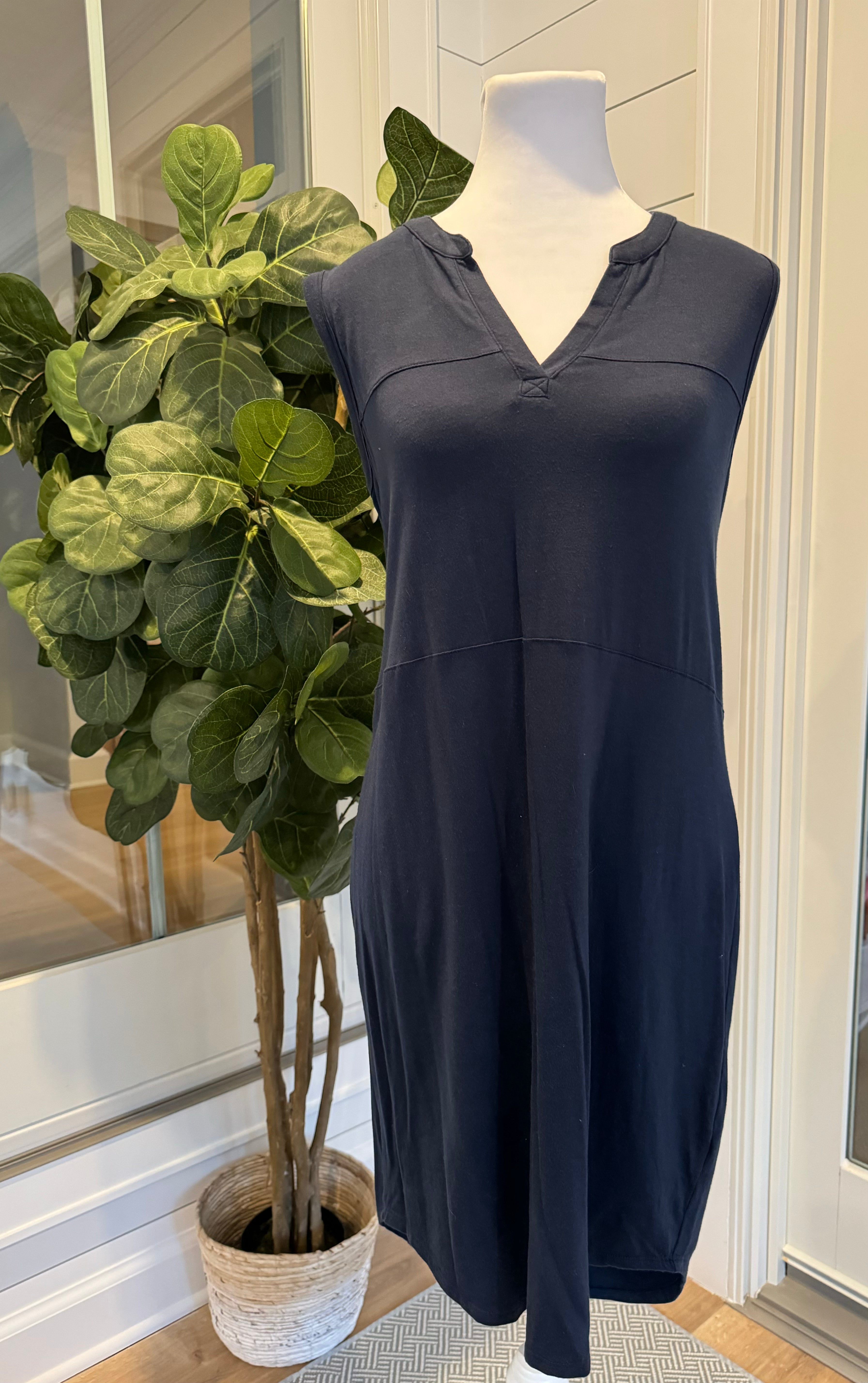 Athleta Sleeveless Dress, Navy Womens Size S