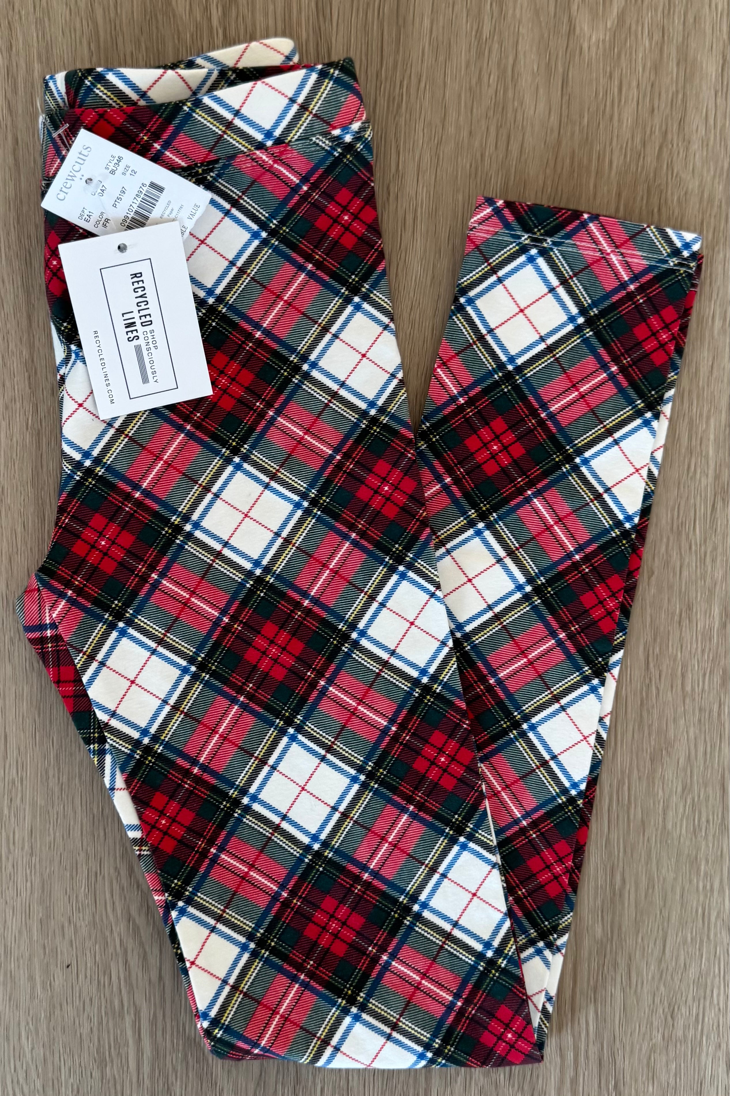 Crewcuts NWT Tartan Leggings, Red/Green/Blue/White Girls Size 12