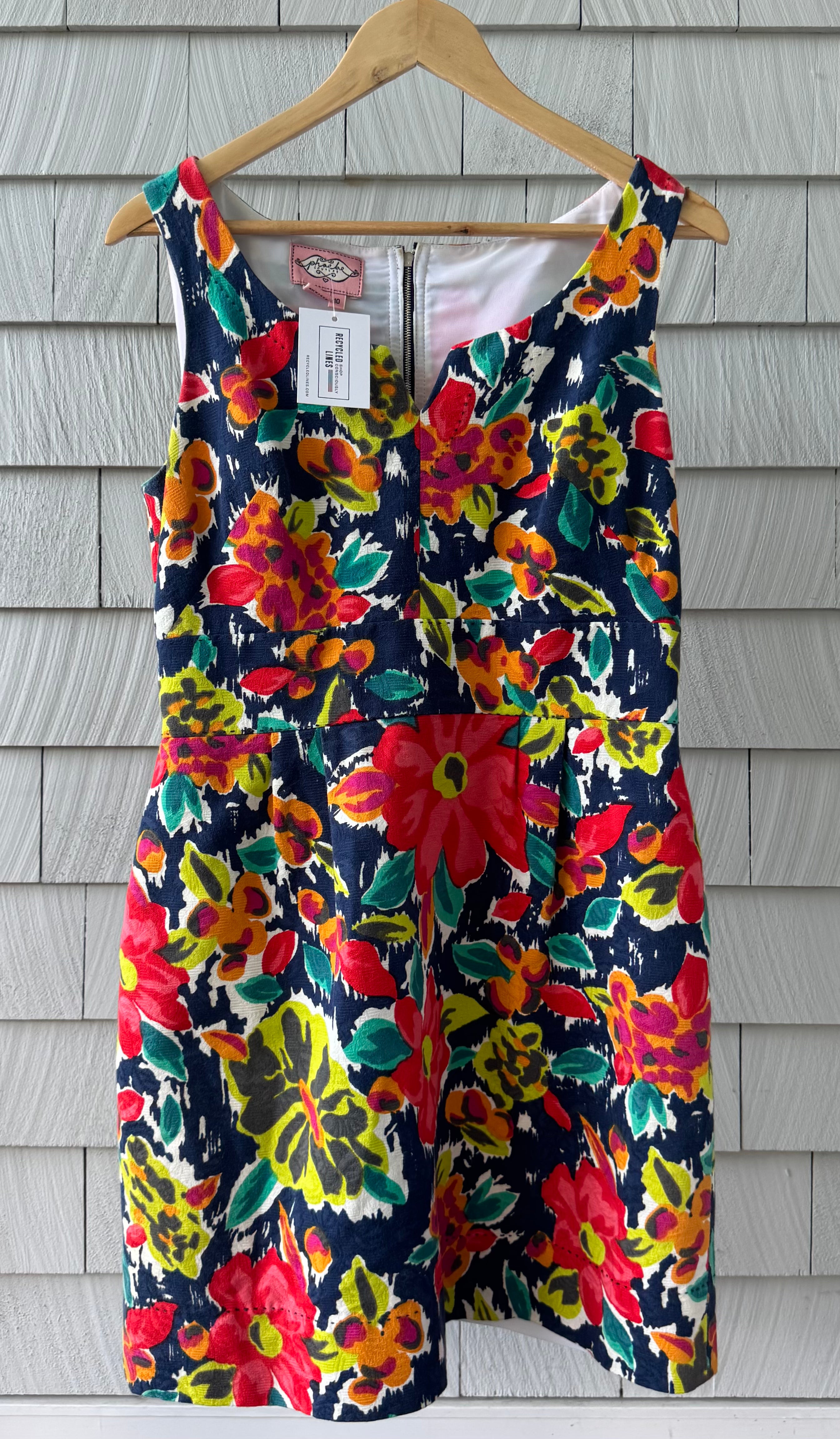 Phoebe Couture Floral Dress, Navy Multi Womens Size 10