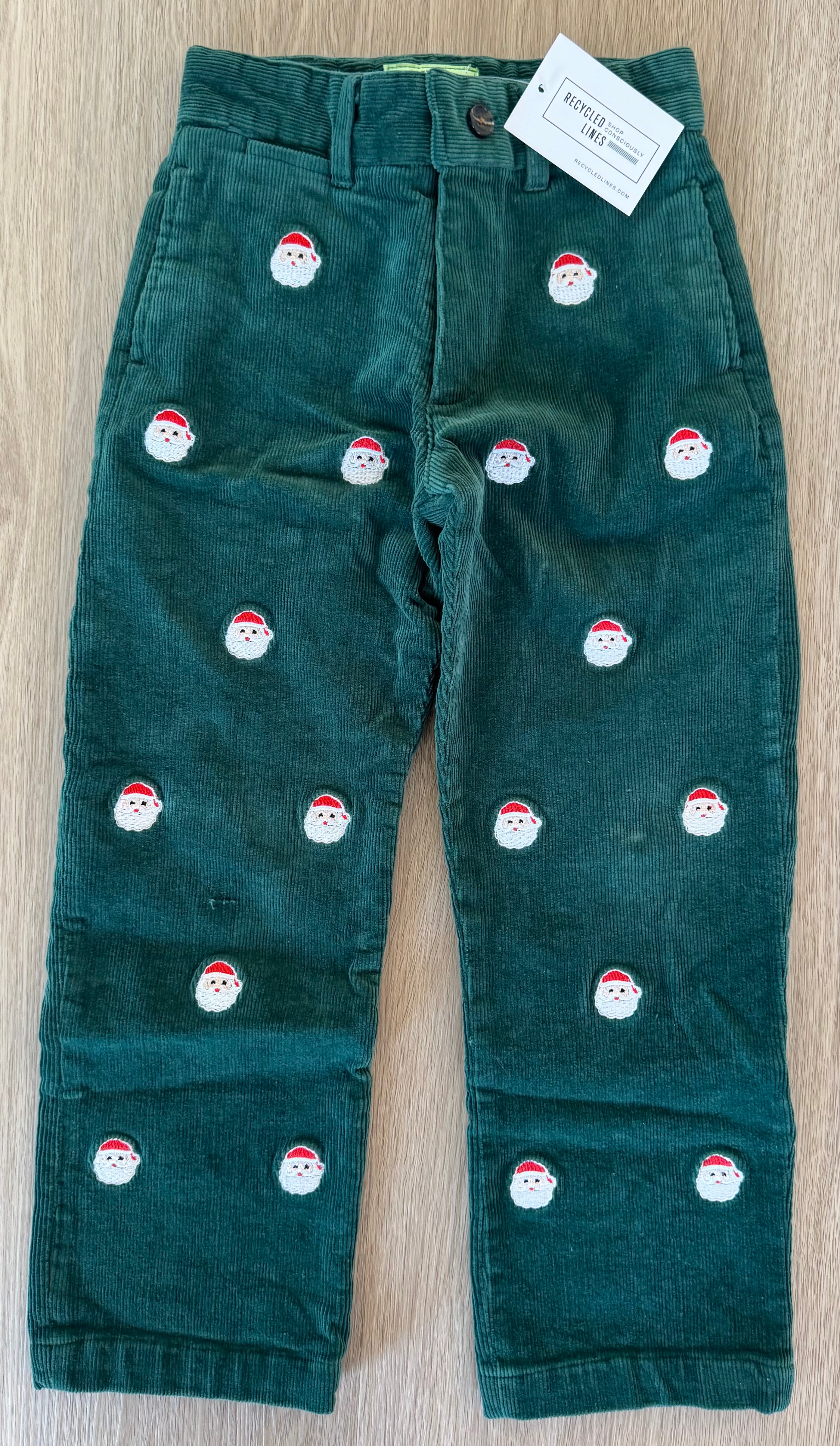 Castaway Santa Corduroy Pants, Forest Boys Size 6