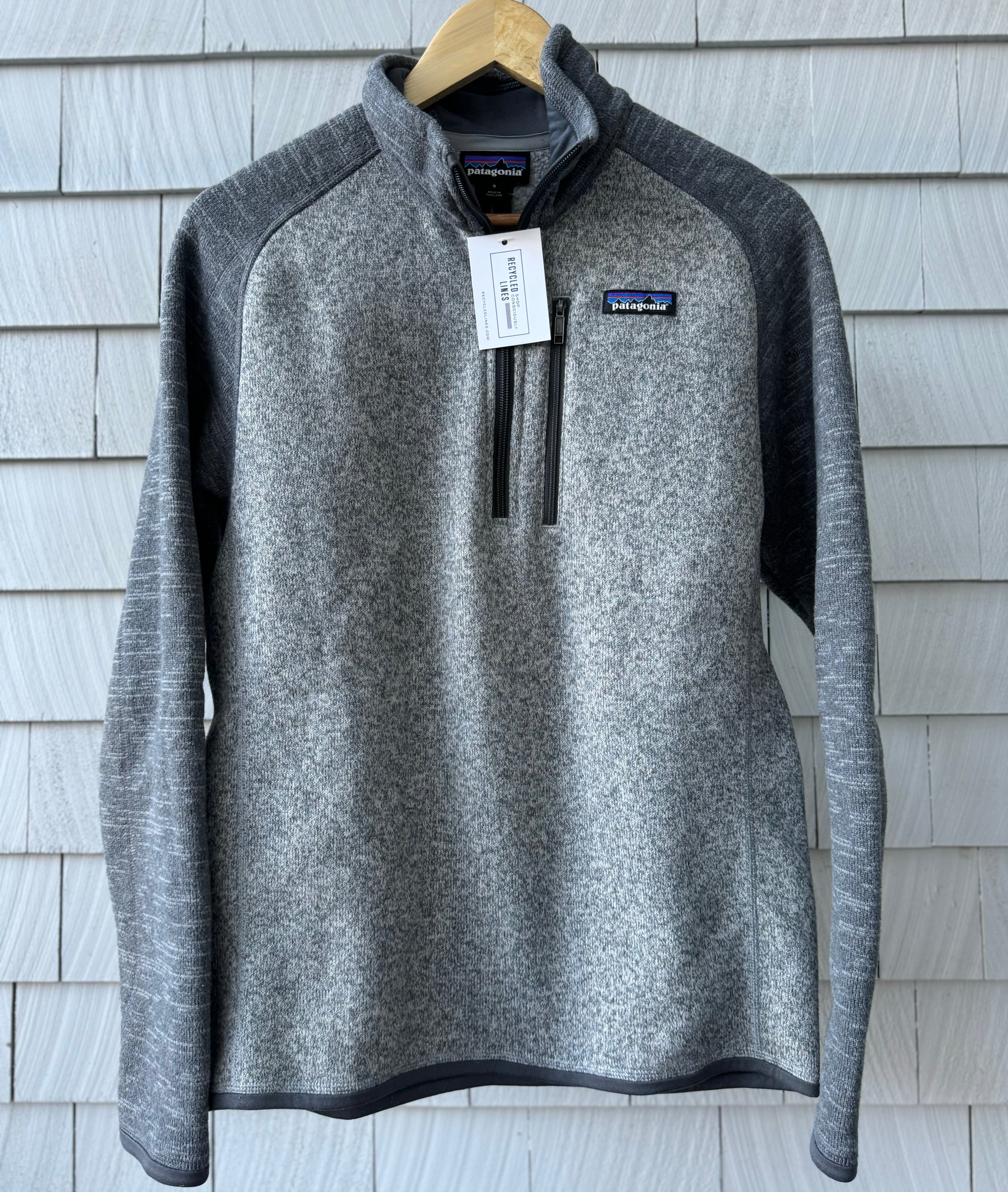 Patagonia 1/4 Zip Better Sweater Pullover, Gray Mens Size S