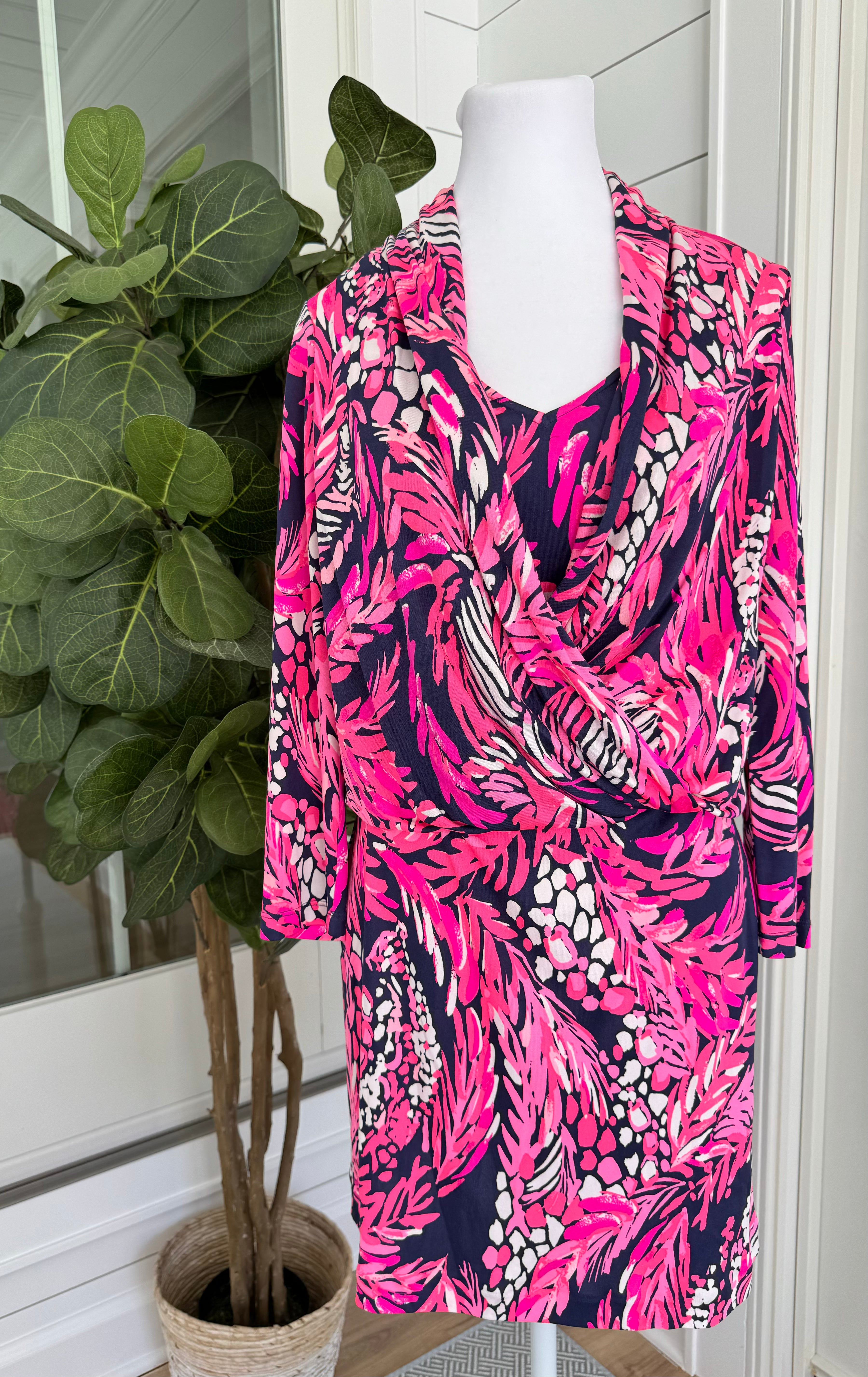 Lilly Pulitzer Dress, Navy/Pink Womens Size S