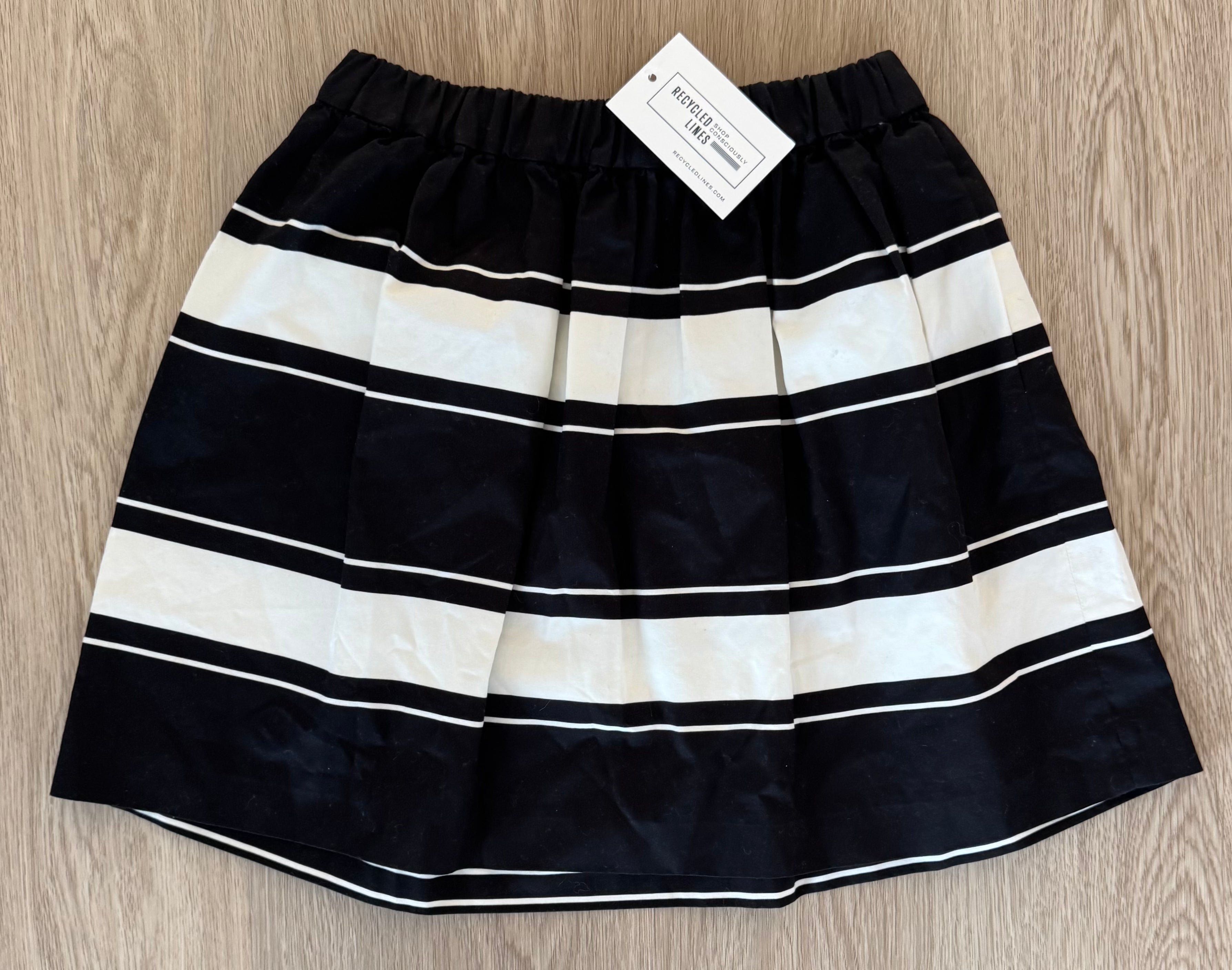 Crewcurts Striped Skirt, Black/White Girls Size 10