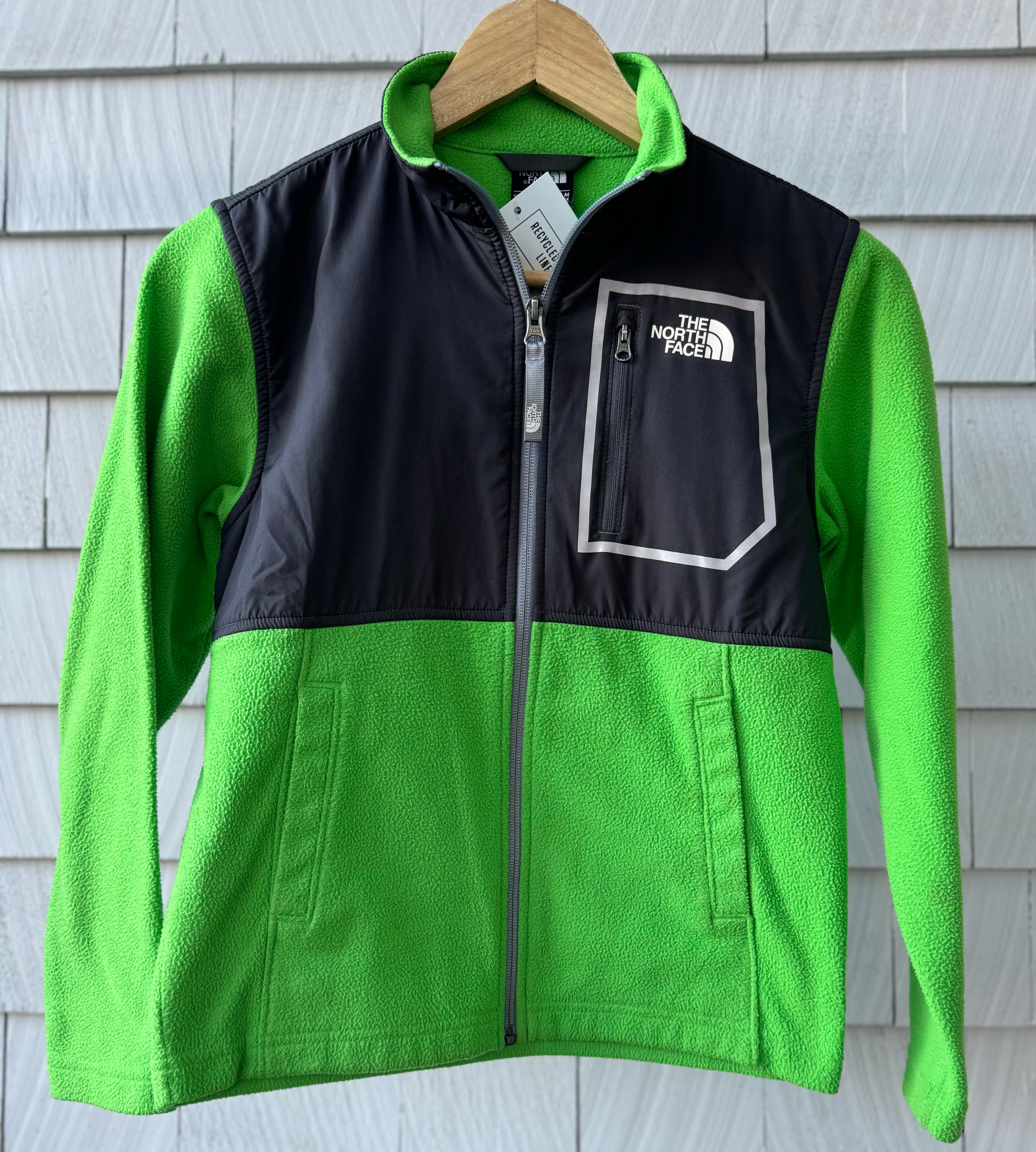 The North Face Fleece Jacket, Gray/Lime Boys Size M (10/12)