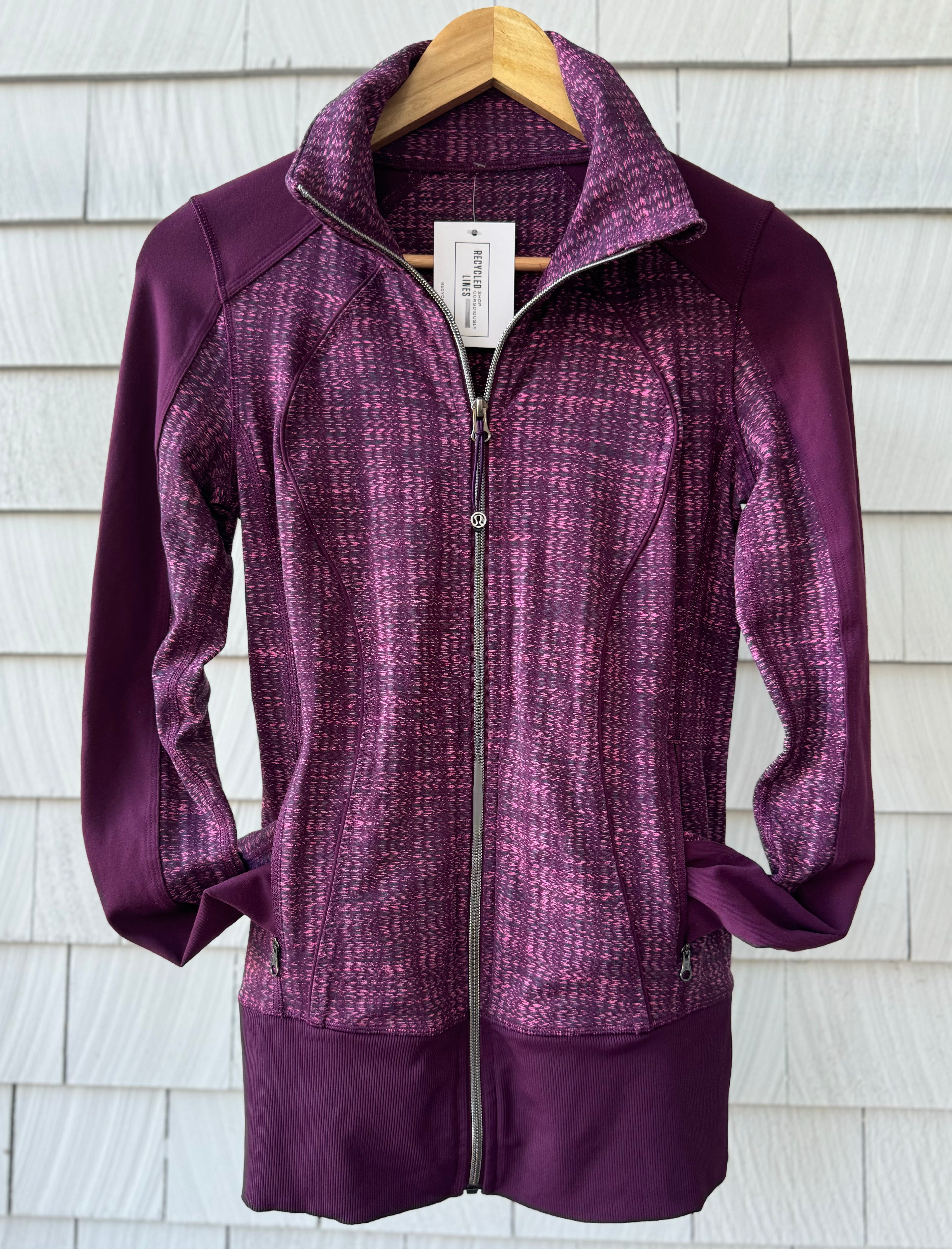 Lululemon Zip Up Sweatshirt, Maroon Print Womens Size ? in excellent condition — Recycled Lines, Fairfield CT | Premium Sustainable Consignment
