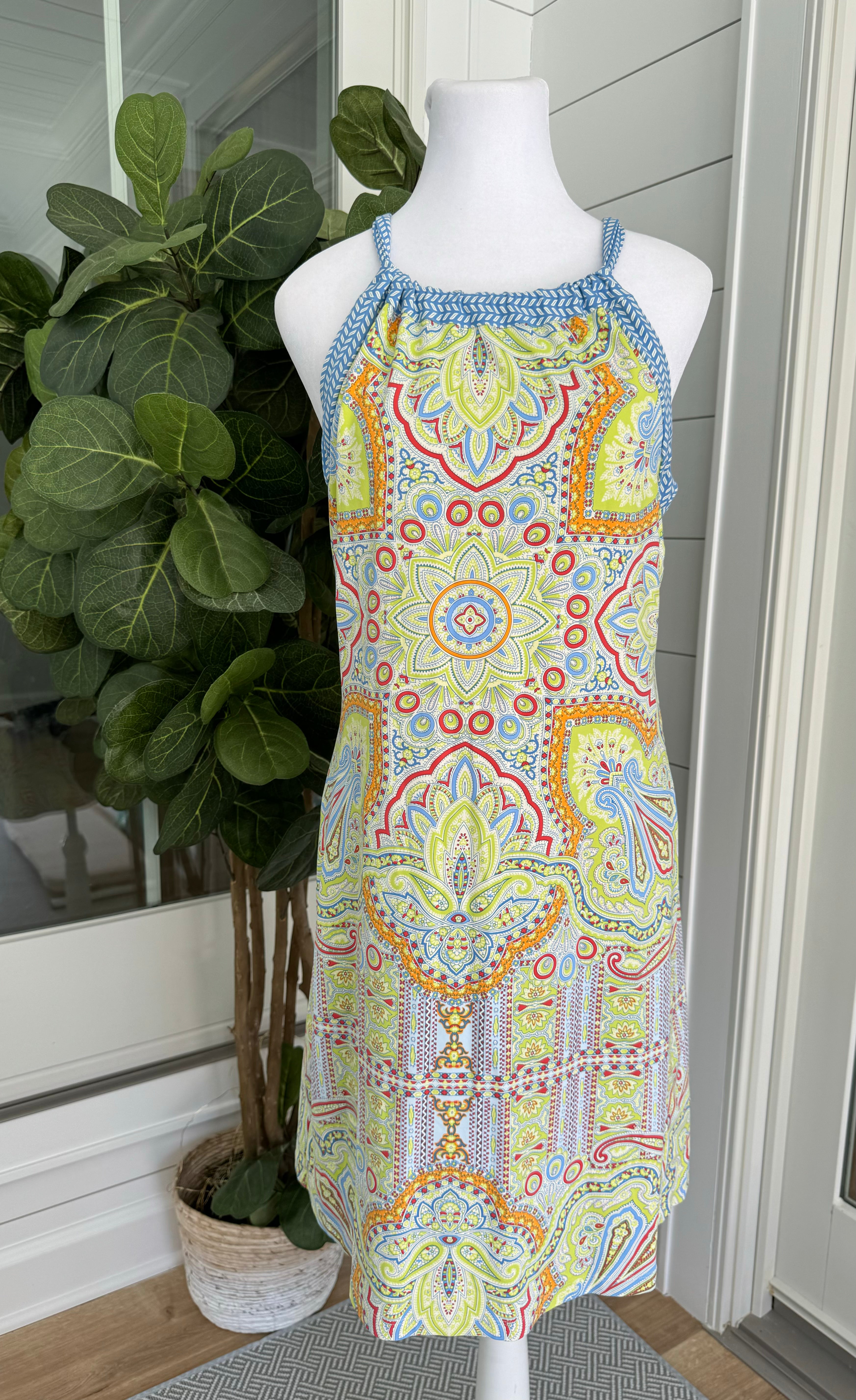 J.McLaughlin Halter Dress, Multi Womens Size S in excellent condition — Recycled Lines, Fairfield CT | Premium Sustainable Consignment
