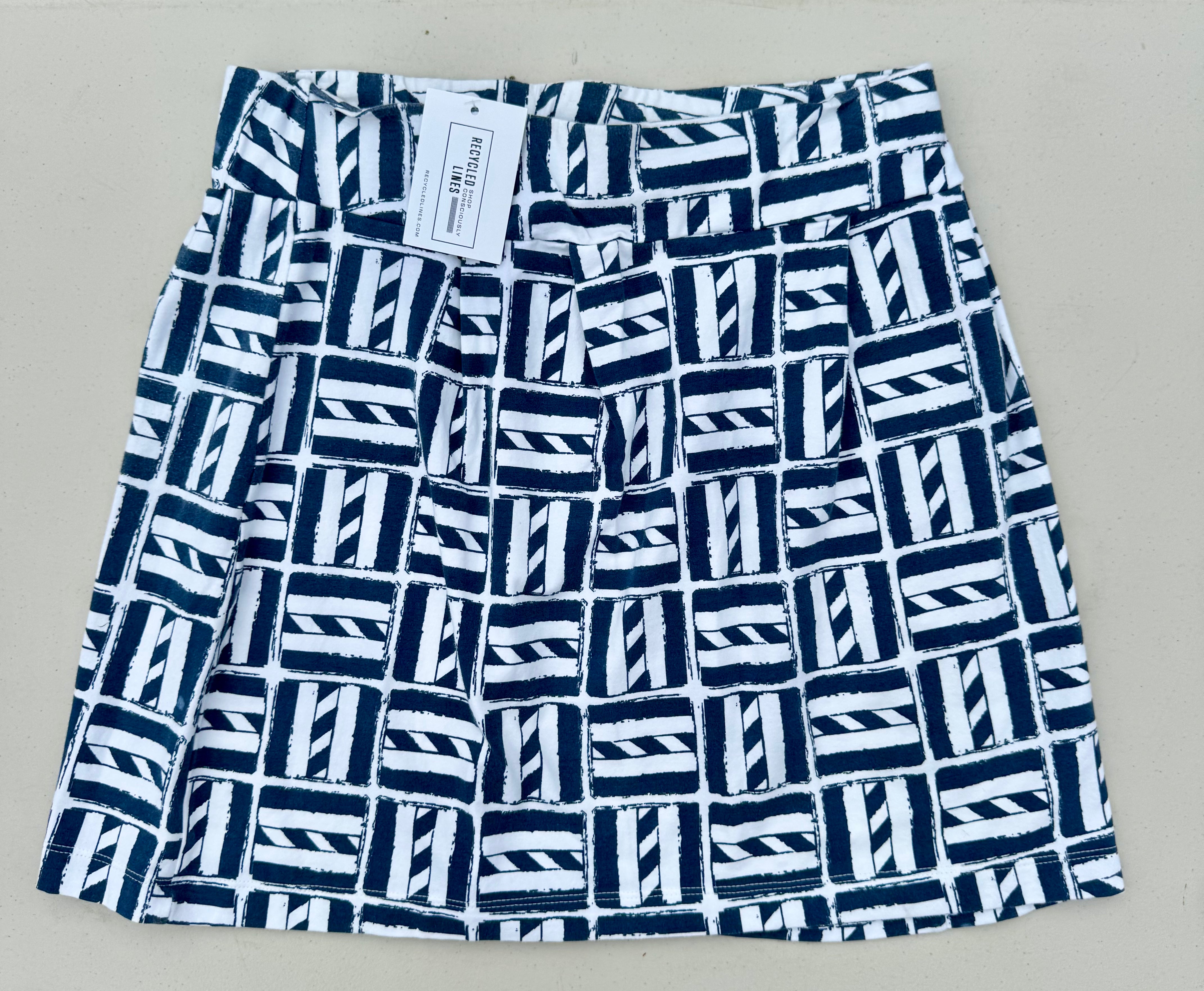 Mahi Gold Skirt, Blue/White Womens Size M