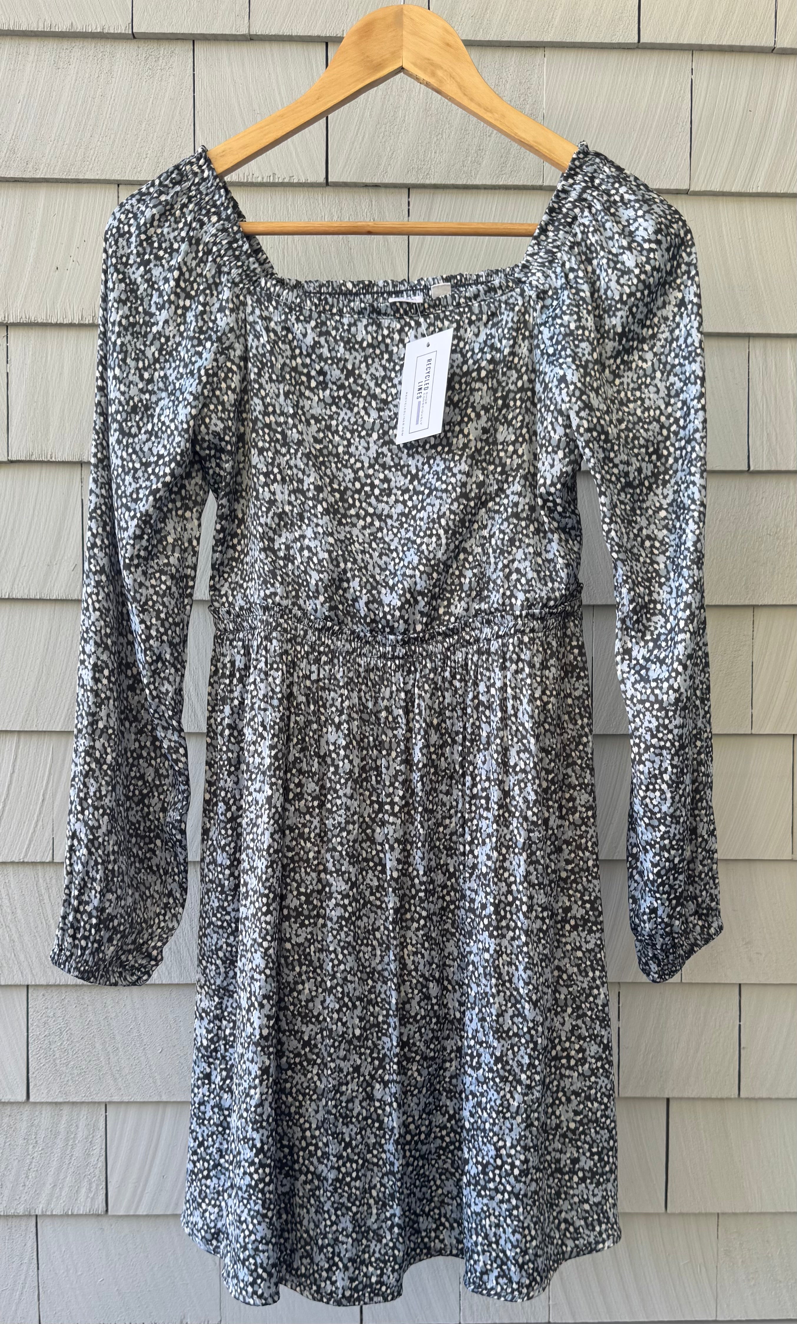 Gap Kids Smocked Long Sleeve Floral Dress, Navy Girls Size XXL