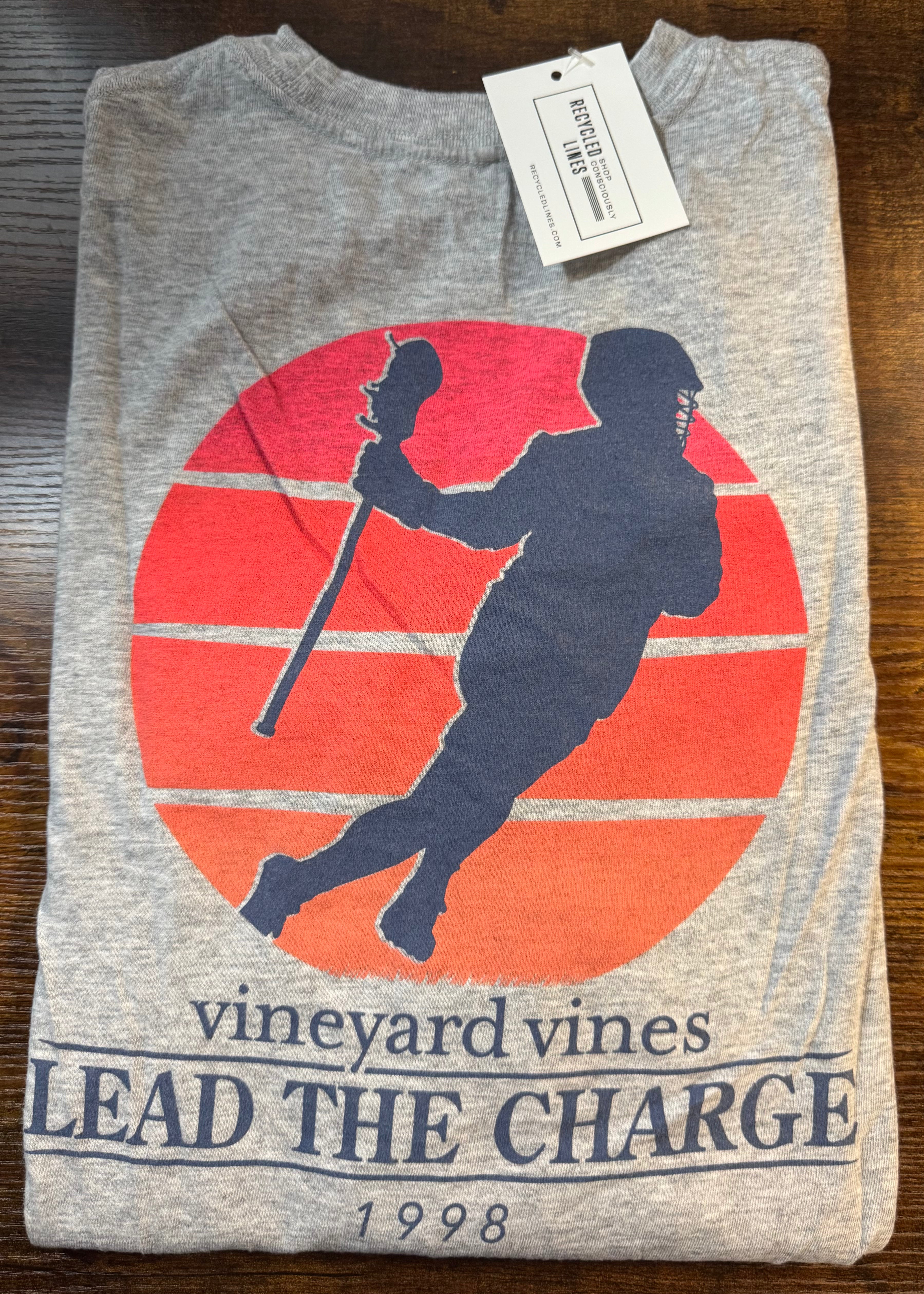 Vineyard Vines Lacrosse Tee, Gray Mens Size XS in excellent condition — Recycled Lines, Fairfield CT | Premium Sustainable Consignment