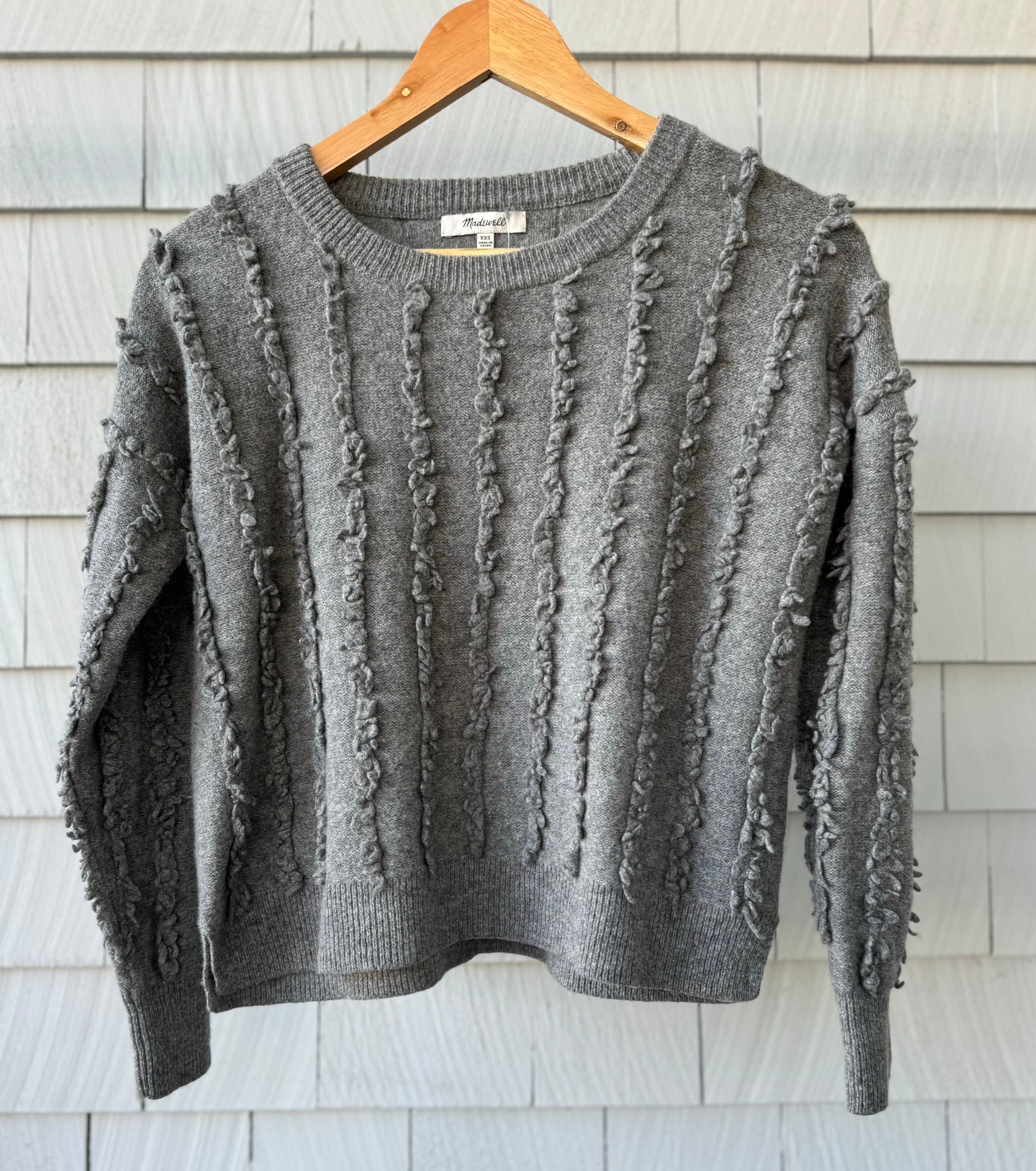 Madewell Long Sleeve Sweater, Grey Womens Size XXS in excellent condition — Recycled Lines, Fairfield CT | Premium Sustainable Consignment