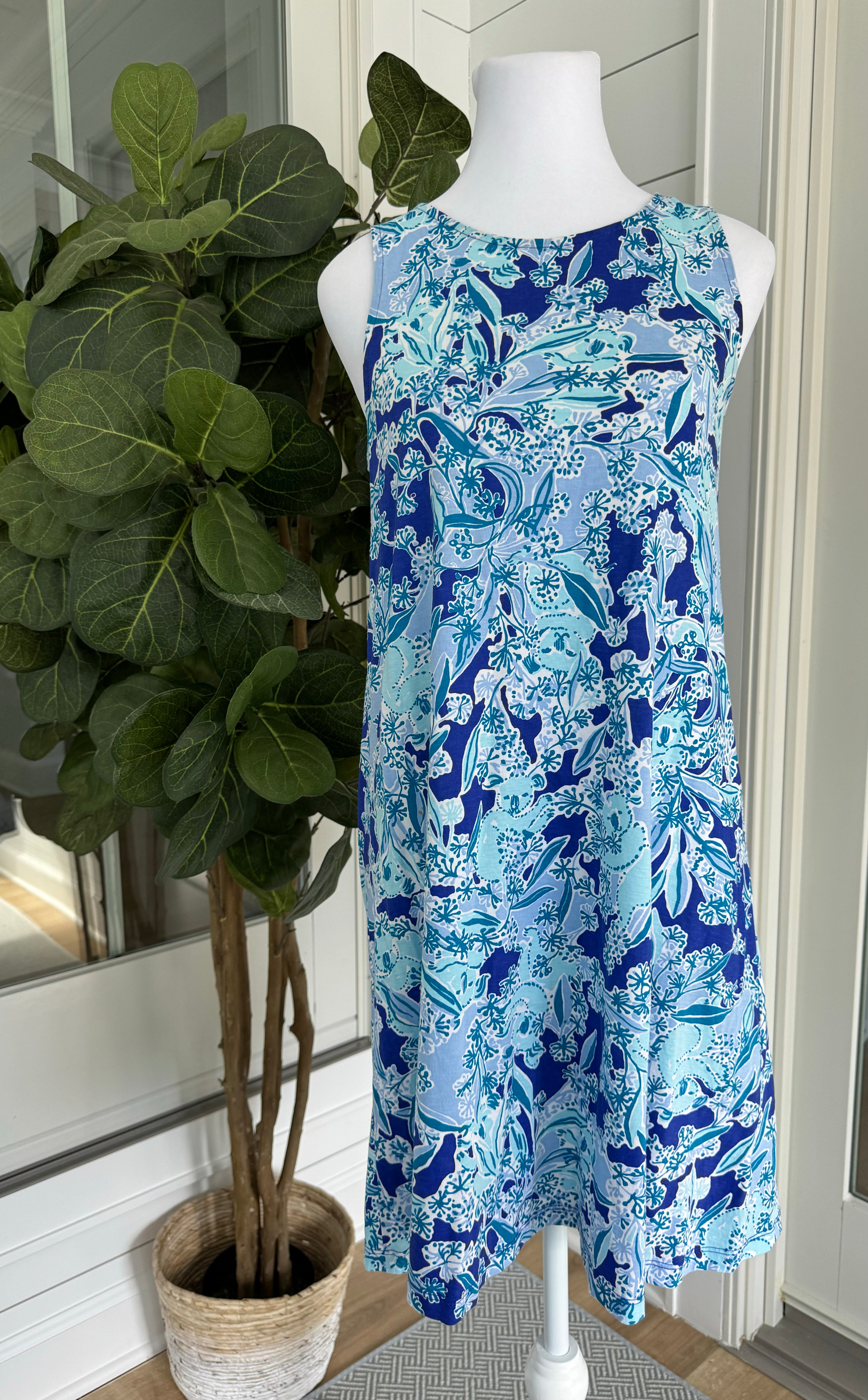 Lilly Pulitzer Koala Dress, Navy/Teal Womens Size S in excellent condition — Recycled Lines, Fairfield CT | Premium Sustainable Consignment