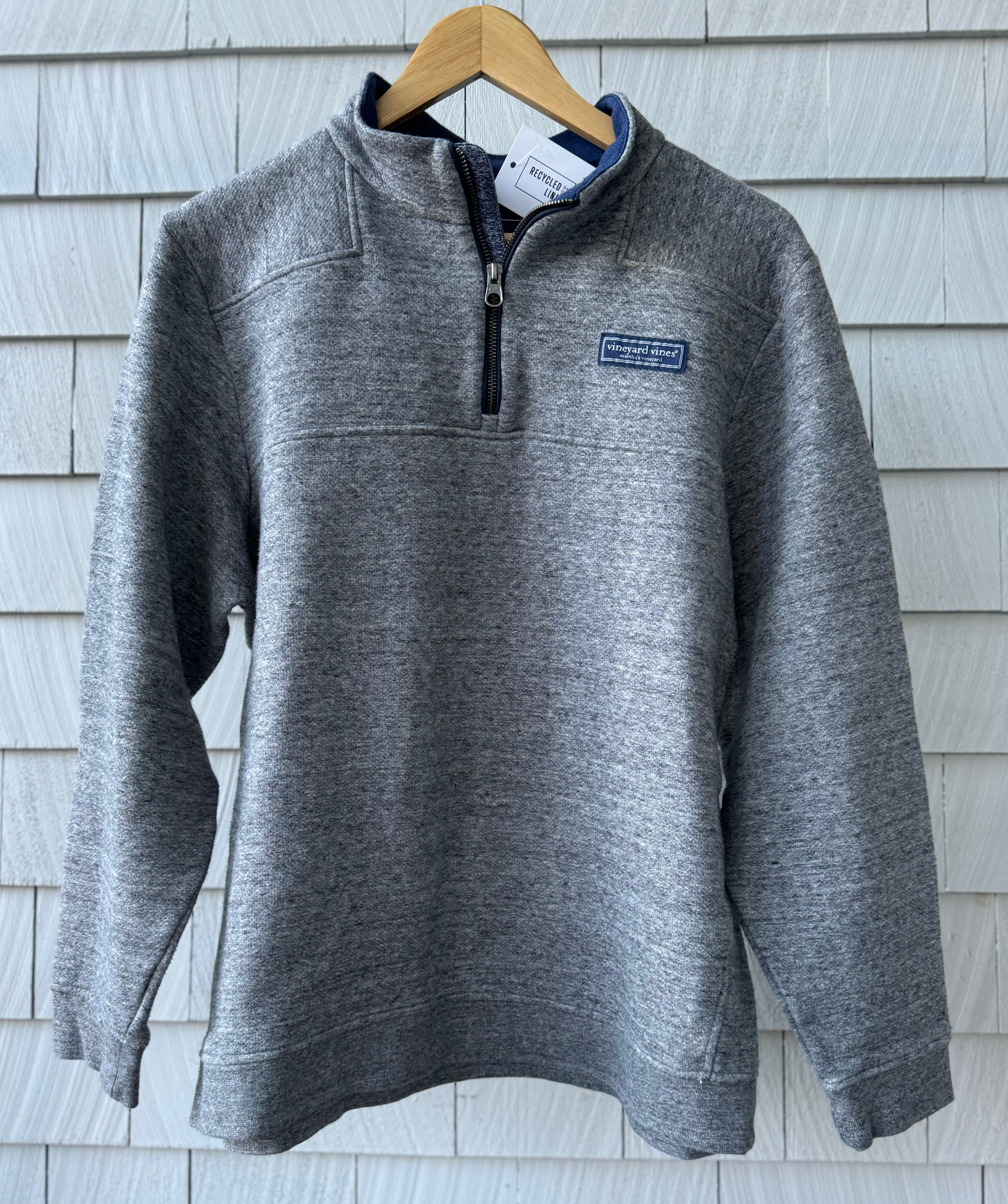 Vineyard Vines Shep 1/4 Zip Pullover, Gray Mens Size L