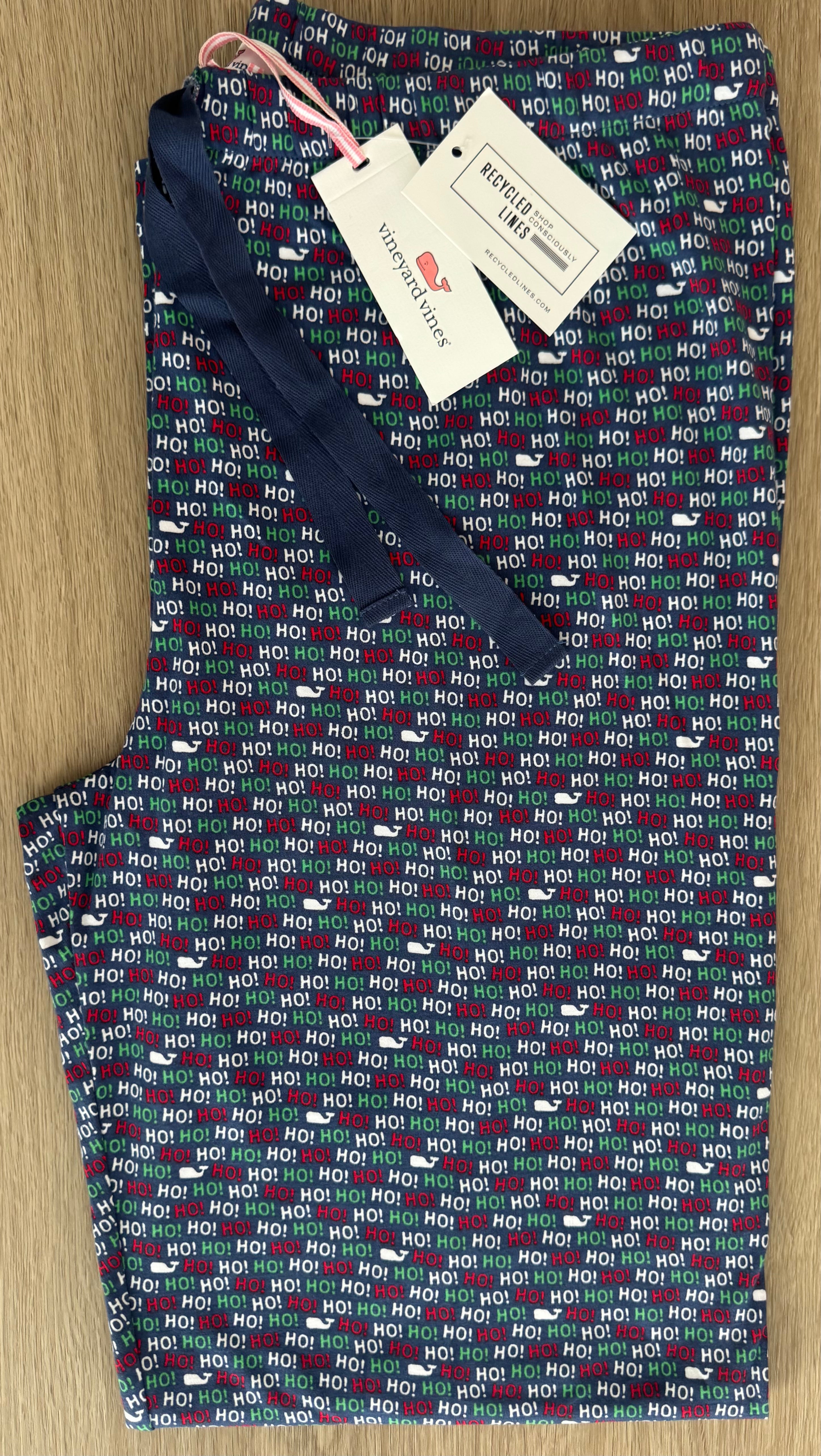 Vineyard Vines NWT HoHoHo Pajama Pants, Navy Womens Size M