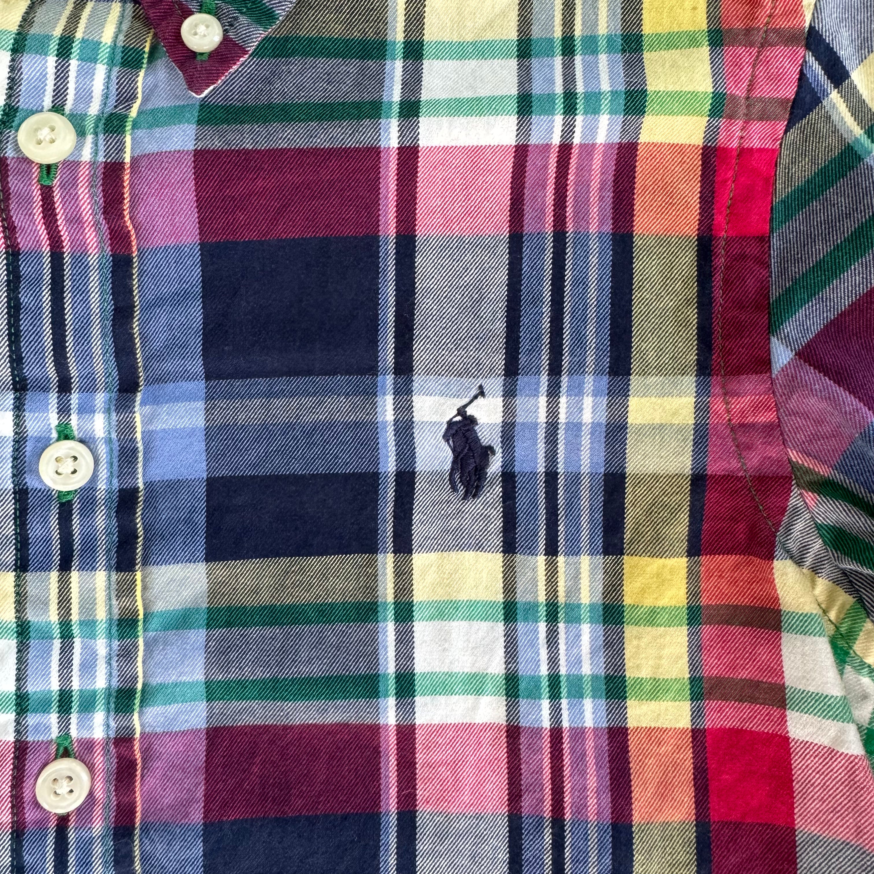 Ralph Lauren Button Down, Multi Plaid Boys Size S (8) in excellent condition — Recycled Lines, Fairfield CT | Premium Sustainable Consignment