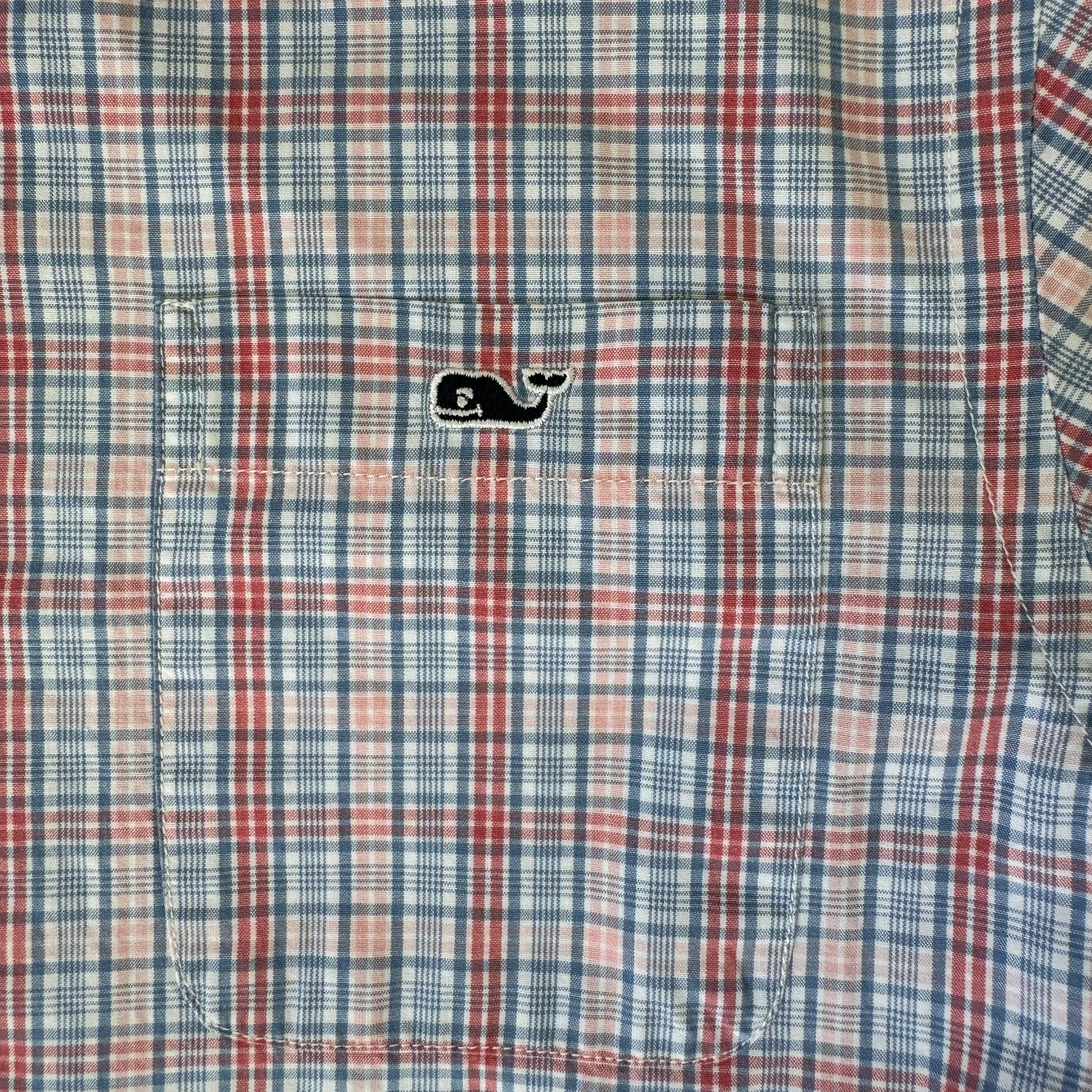 Vineyard Vines Button Down, Blue/Red Plaid Boys Size S in excellent condition — Recycled Lines, Fairfield CT | Premium Sustainable Consignment