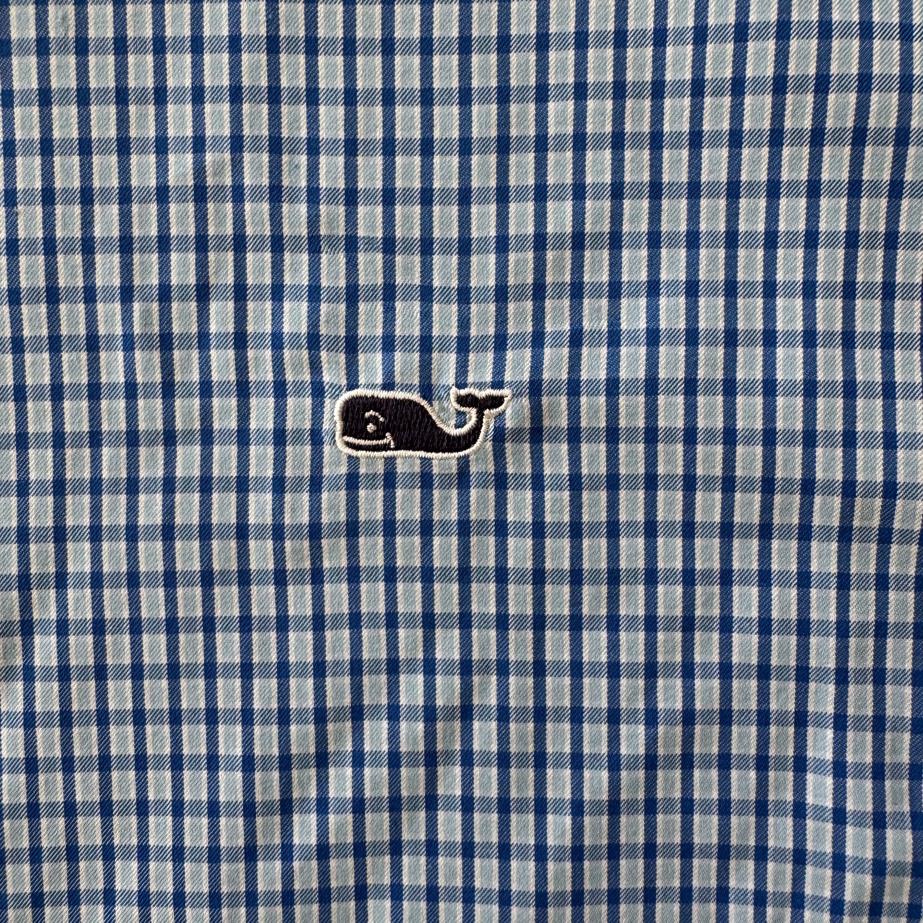 Vineyard Vines Performance Button Down, Blue/White Mens Size M