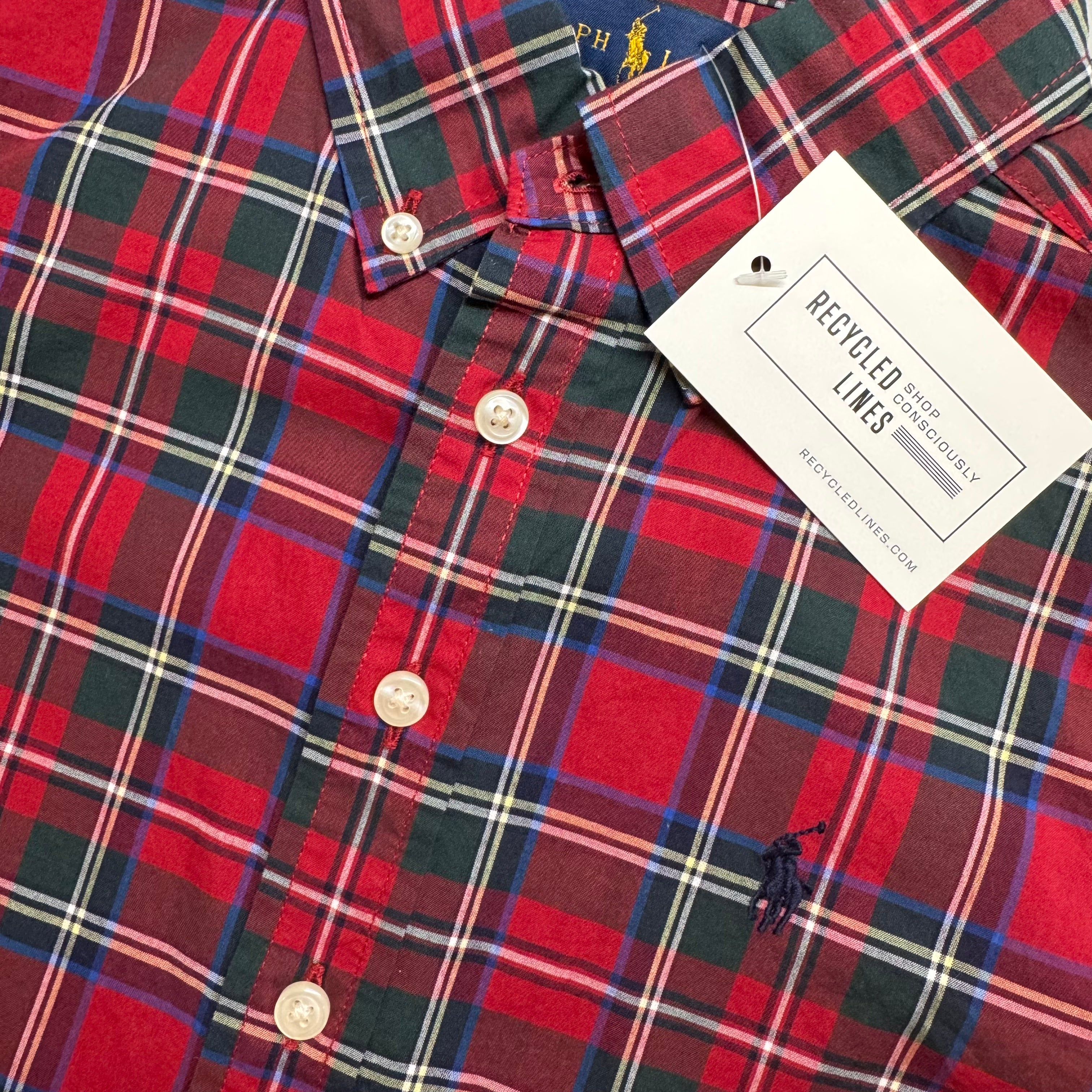 Ralph Lauren Button Down, Red Plaid Boys Size S (8) in excellent condition — Recycled Lines, Fairfield CT | Premium Sustainable Consignment