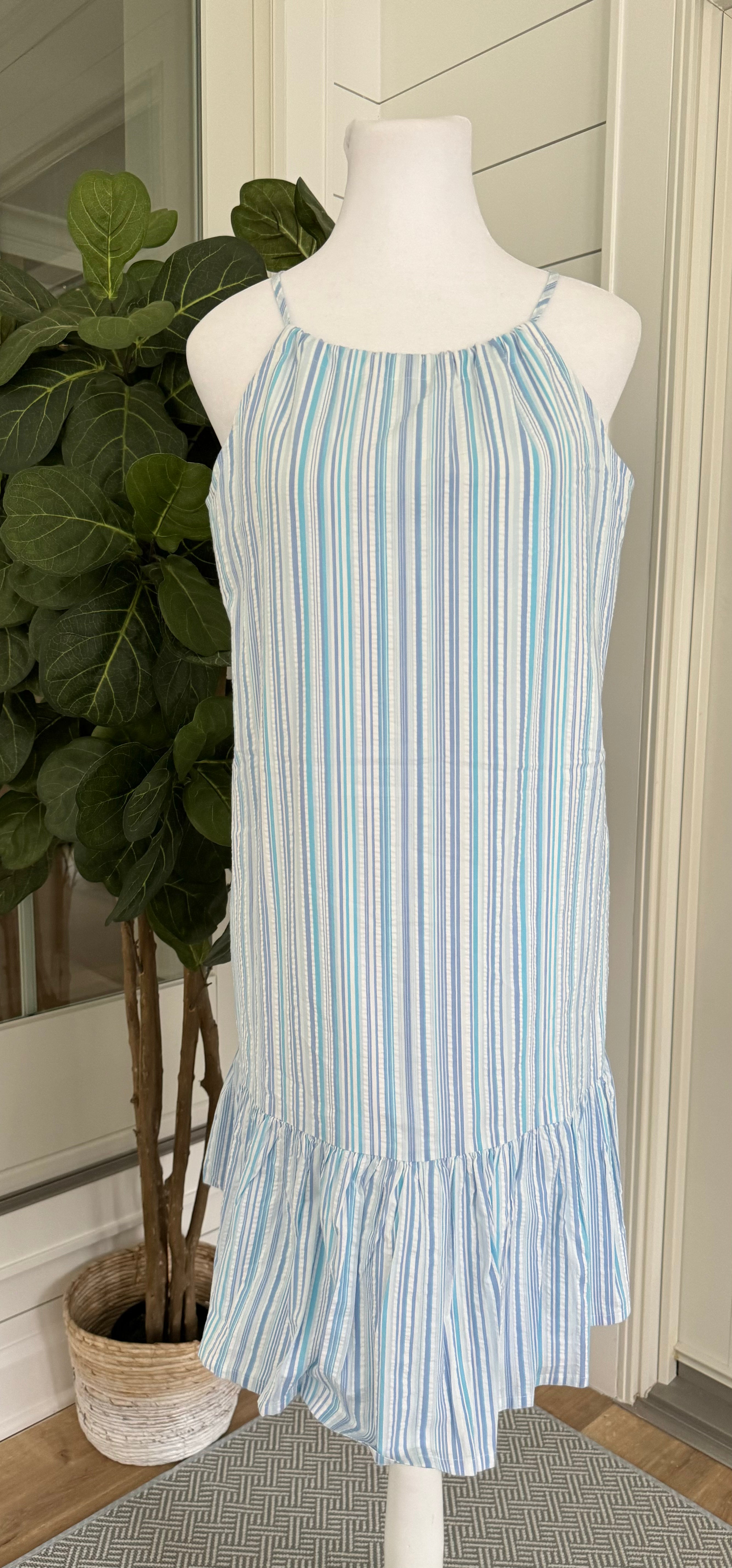 Southern Tide NWT Dress, Blue Stripe Womens Size M in new with tags — Recycled Lines, Fairfield CT | Premium Sustainable Consignment