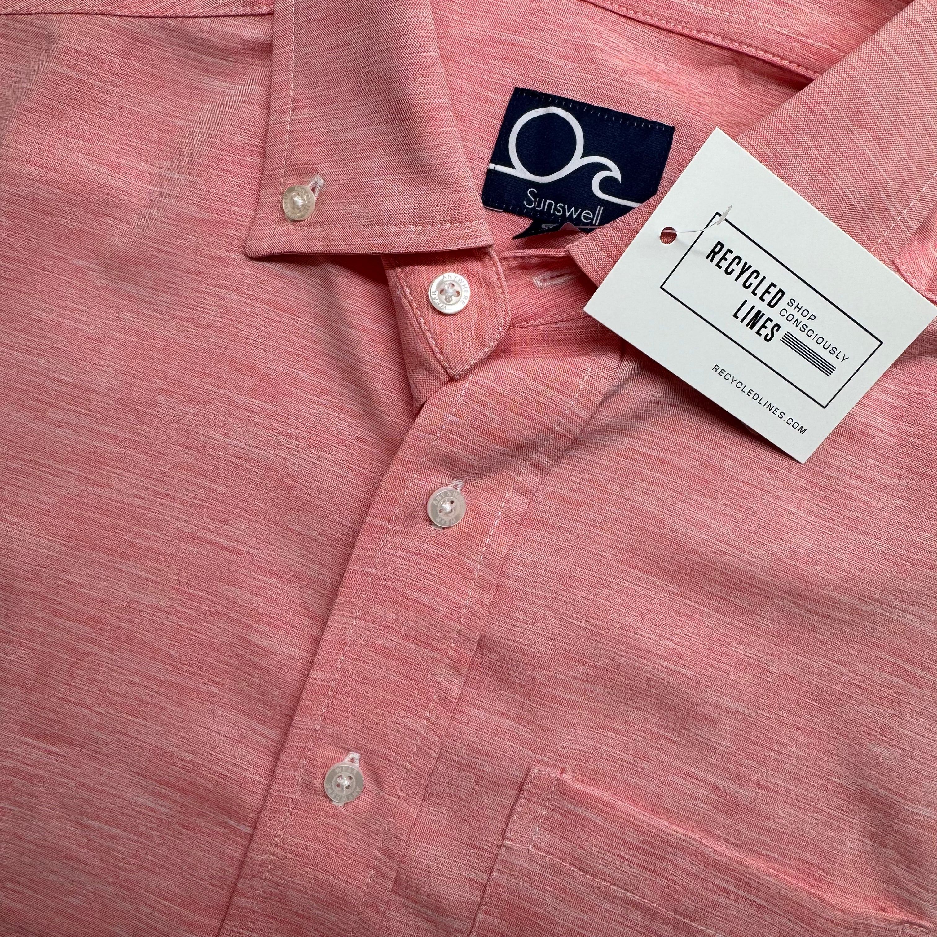 Sunswell NWOT Button Down, Coral Mens Size S in new without tags — Recycled Lines, Fairfield CT | Premium Sustainable Consignment