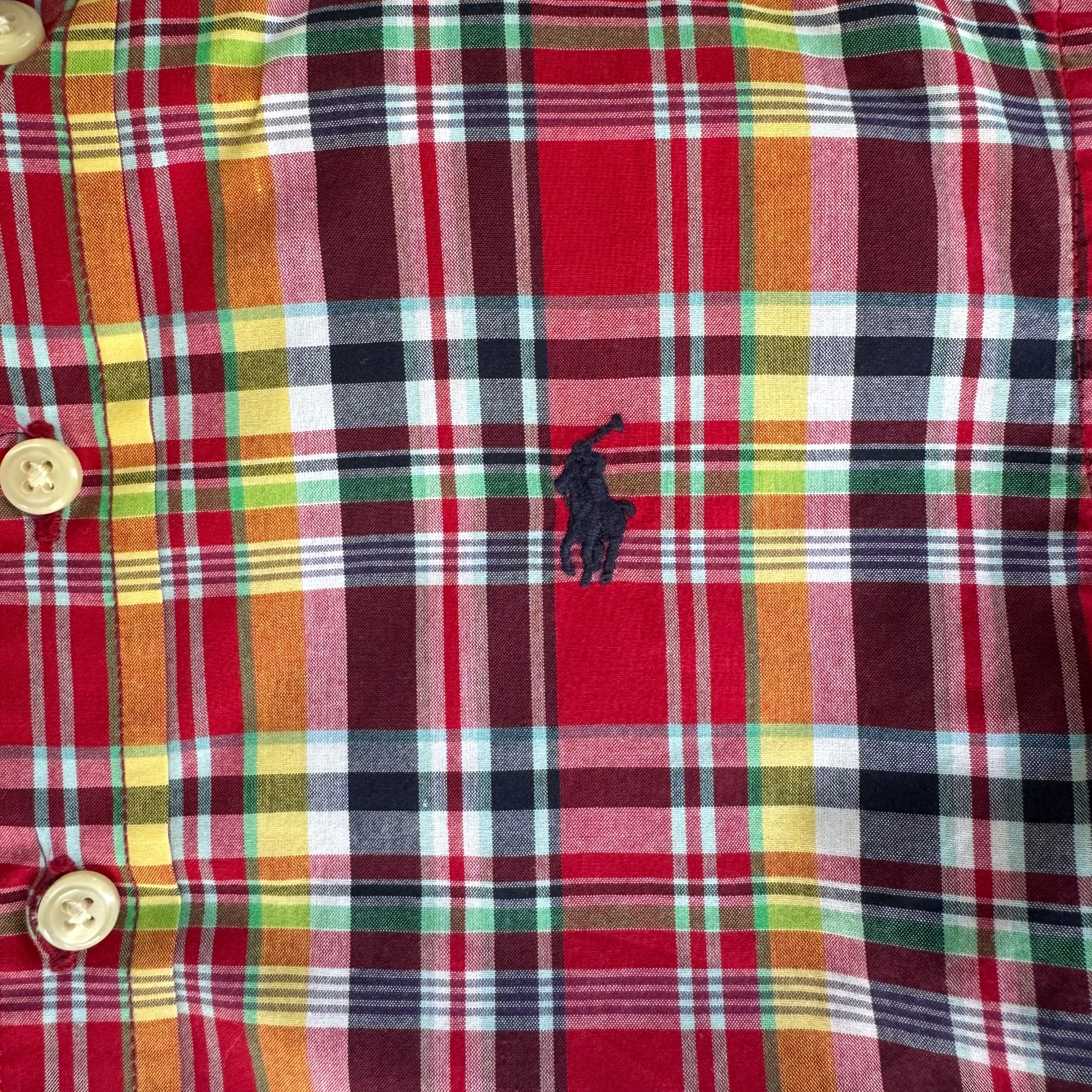 Ralph Lauren Button Down, Red Multi Boys Size S (8) in excellent condition — Recycled Lines, Fairfield CT | Premium Sustainable Consignment