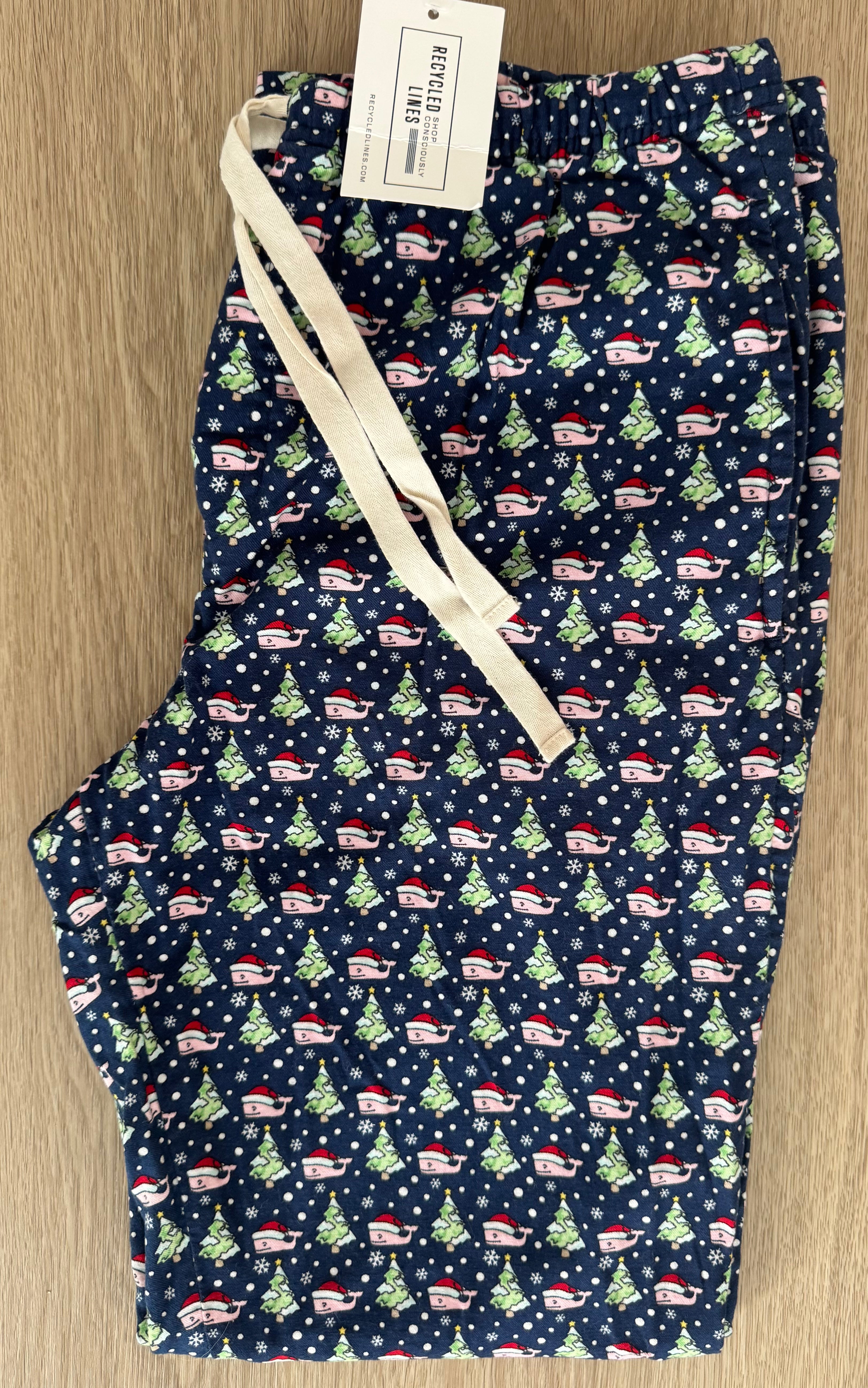 Vineyard Vines Santa Pajama Pants, Navy Mens Size S
