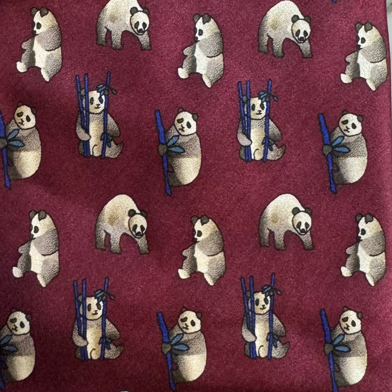 The Nature Conservancy NWT Panda Tie, Maroon Mens in new with tags — Recycled Lines, Fairfield CT | Premium Sustainable Consignment