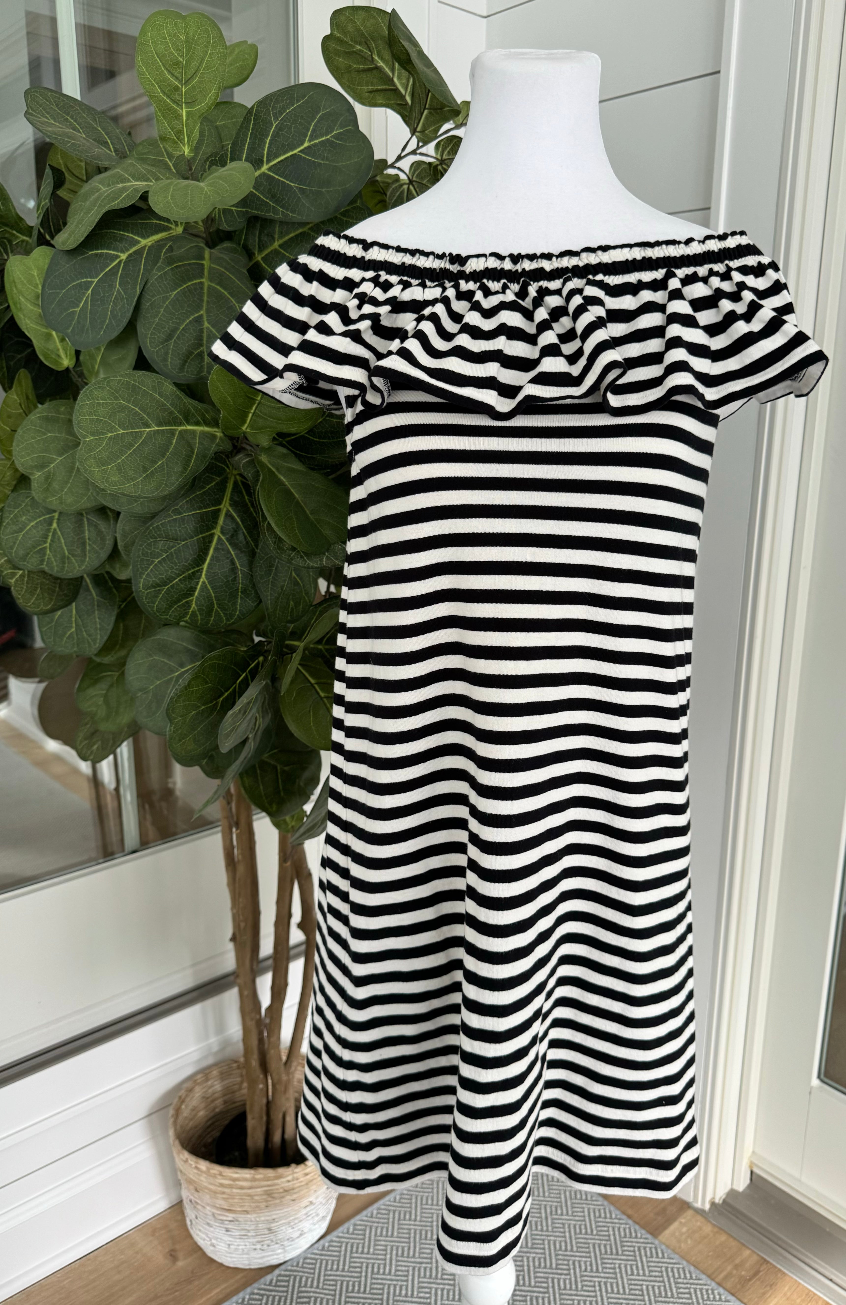 Kate Spade Strapless Dress, Black/White Womens Size S