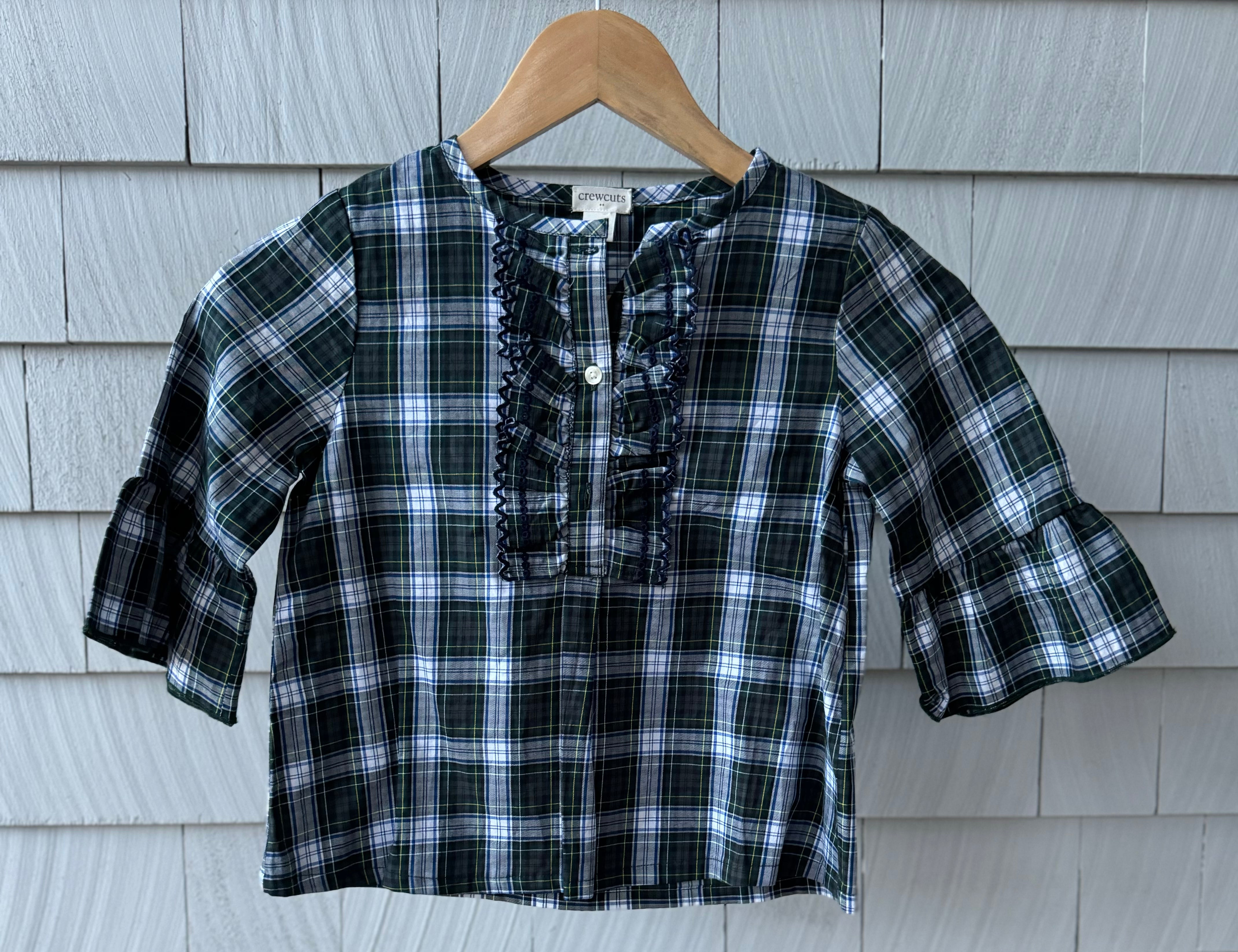Crewcuts Long Sleeve Blouse, Plaid Girls Size 8 in excellent condition — Recycled Lines, Fairfield CT | Premium Sustainable Consignment