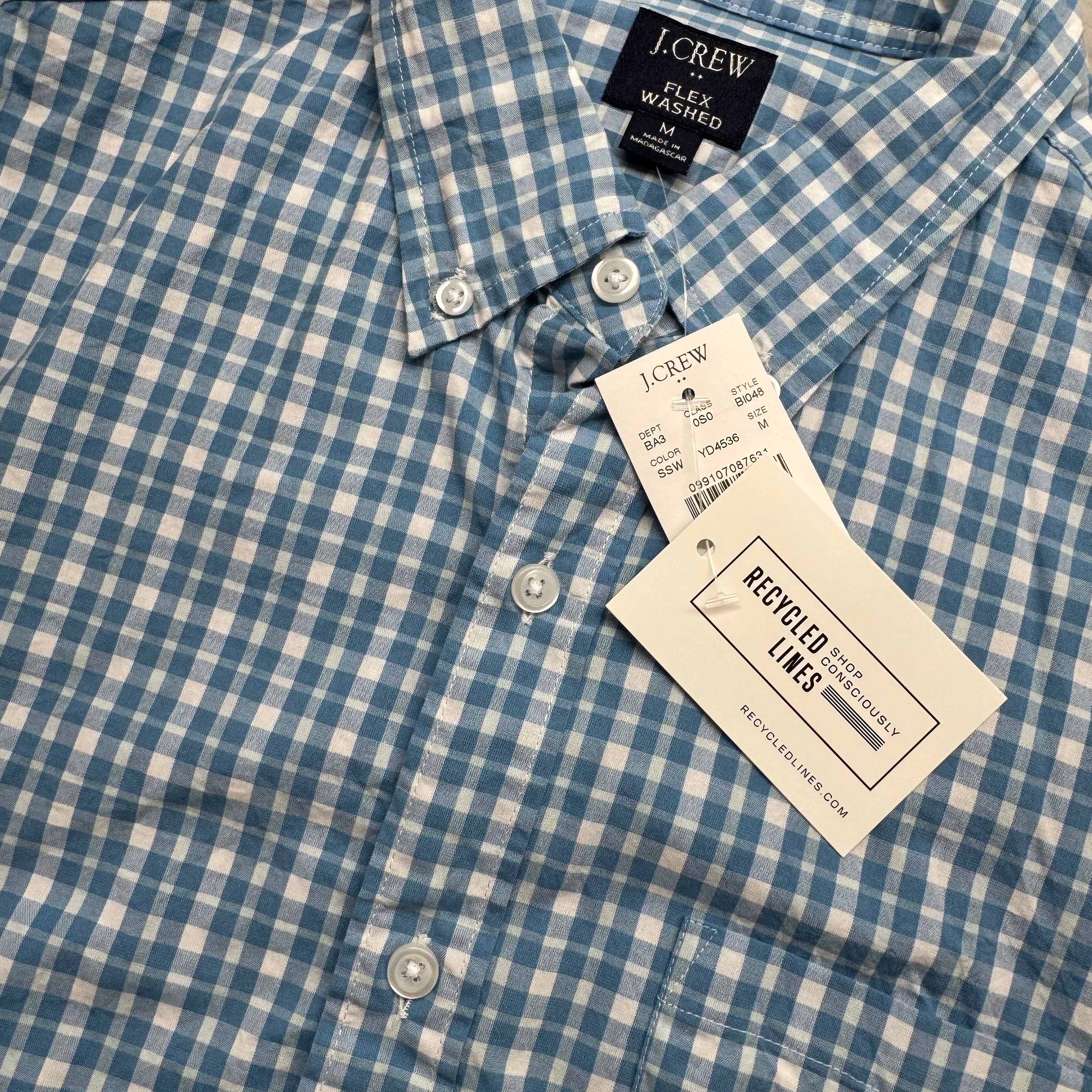 J.Crew NWT Button Down, Blue/White Mens Size M in new with tags — Recycled Lines, Fairfield CT | Premium Sustainable Consignment