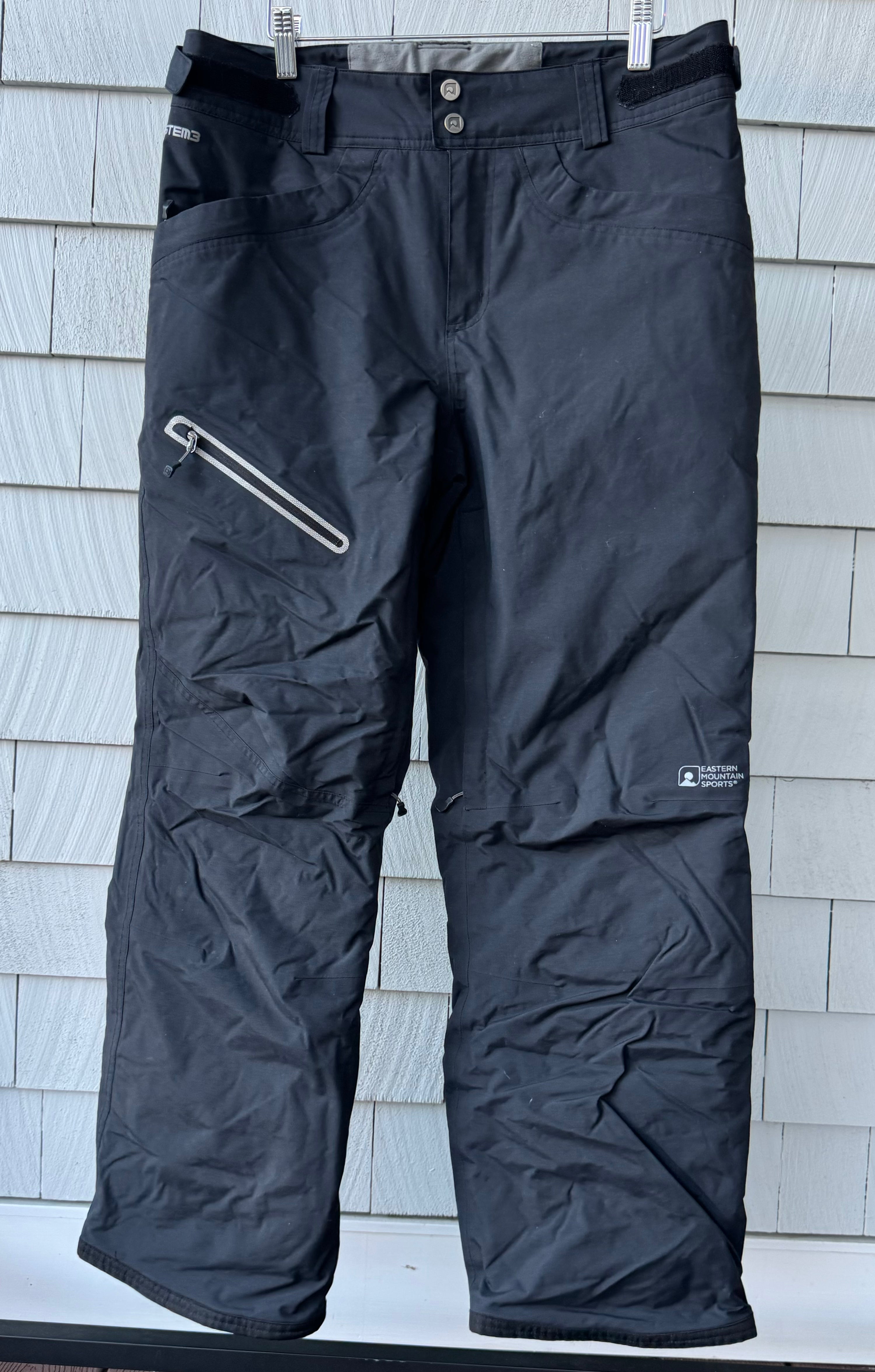 Eastern Mountain Sports System3 Snowpants, Black Mens Size M in excellent condition — Recycled Lines, Fairfield CT | Premium Sustainable Consignment