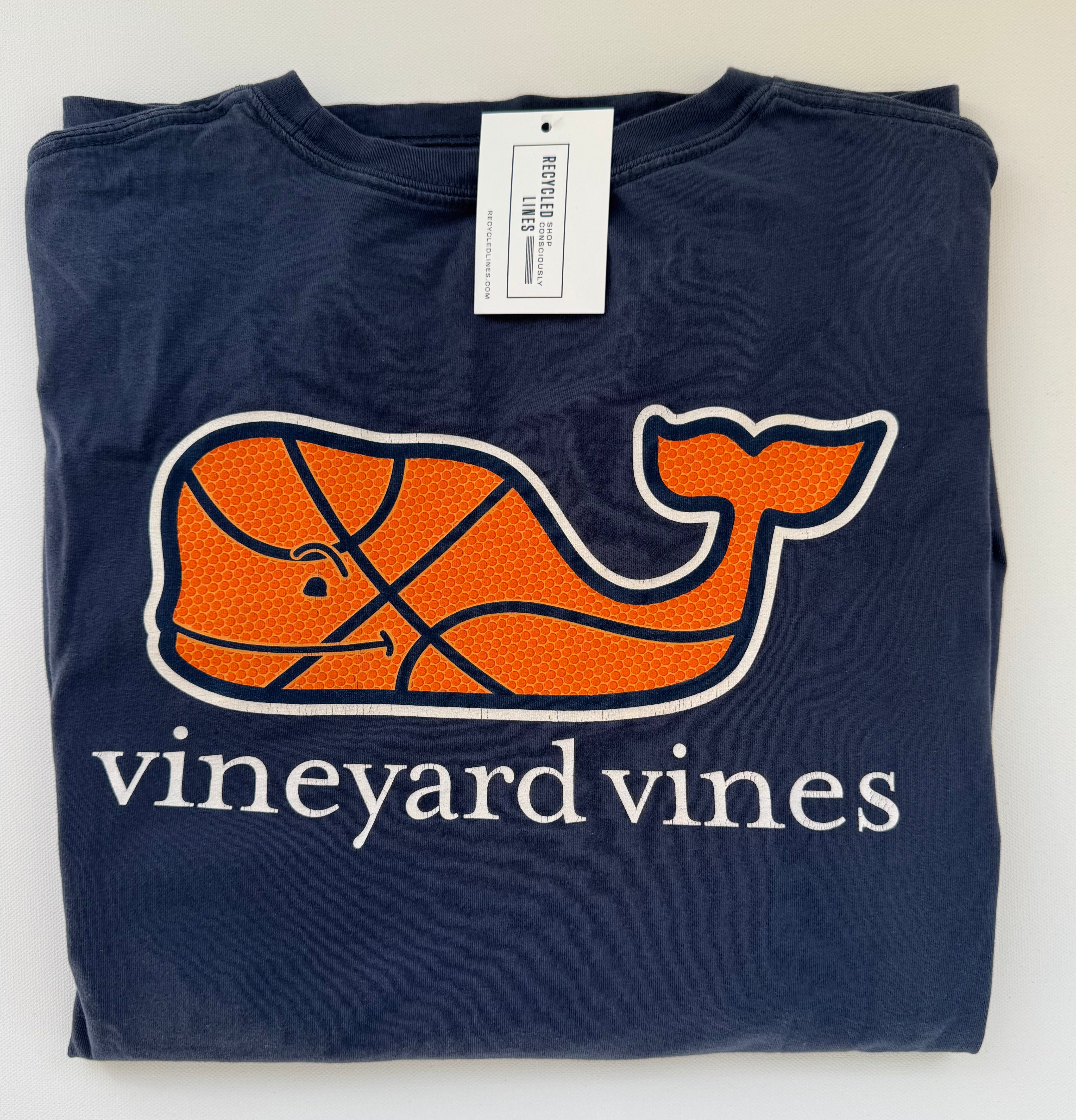 Vineyard Vines Basketball Tee, Navy Mens Size L
