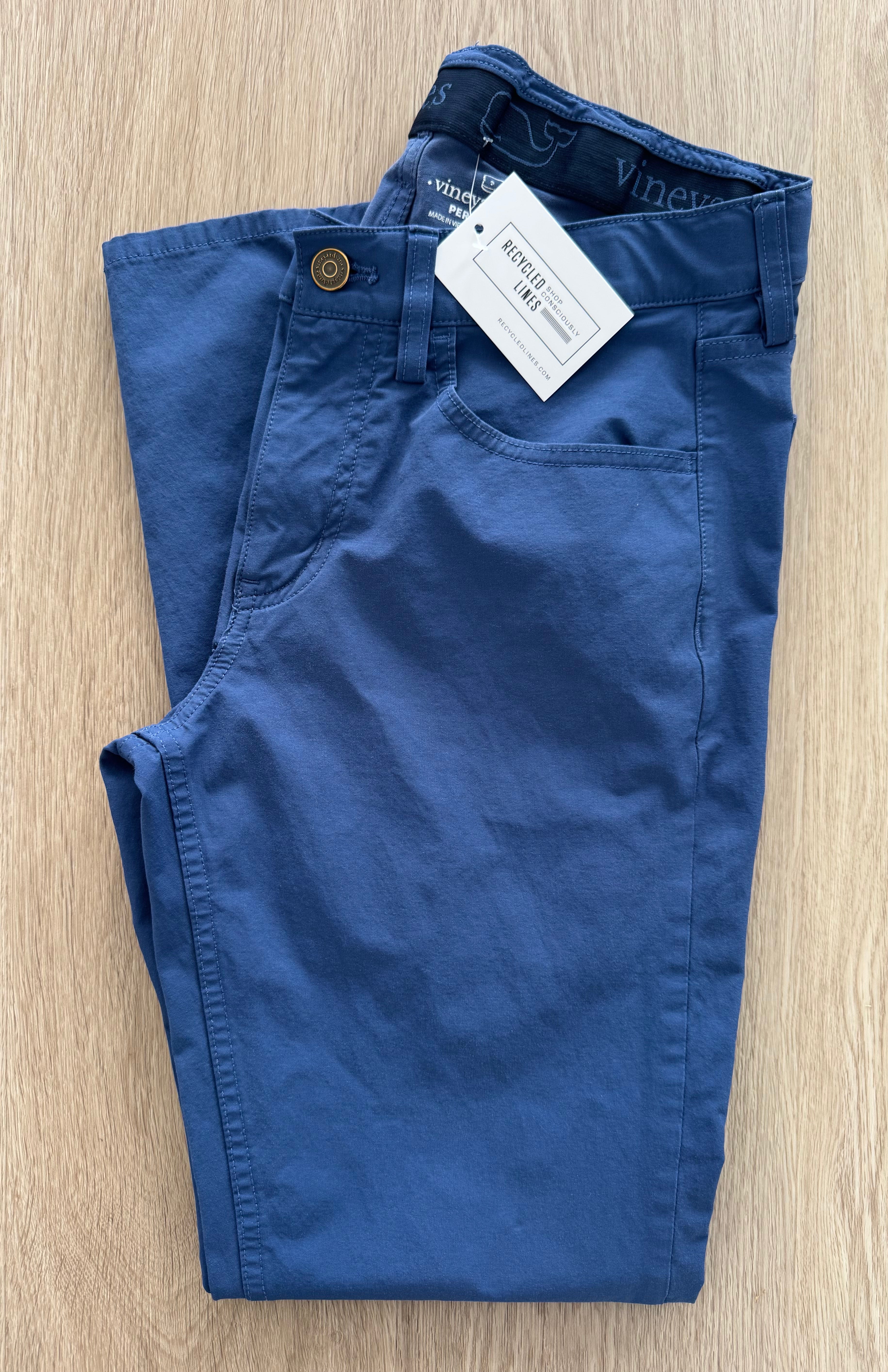 Vineyard Vines Performance Pants, Blue Mens Size 30x30