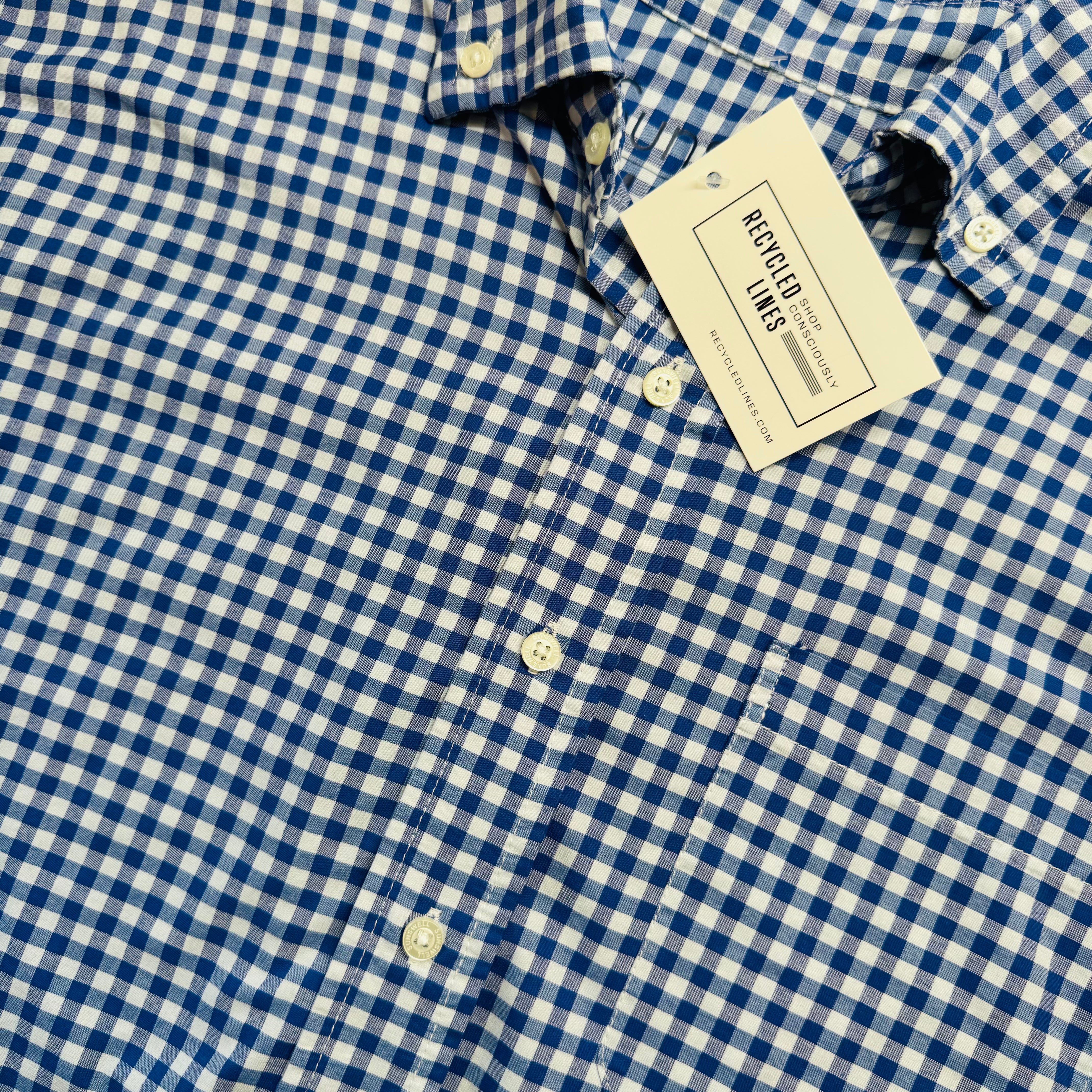 Sunswell Button Down, Blue/White Mens Size M in excellent condition — Recycled Lines, Fairfield CT | Premium Sustainable Consignment