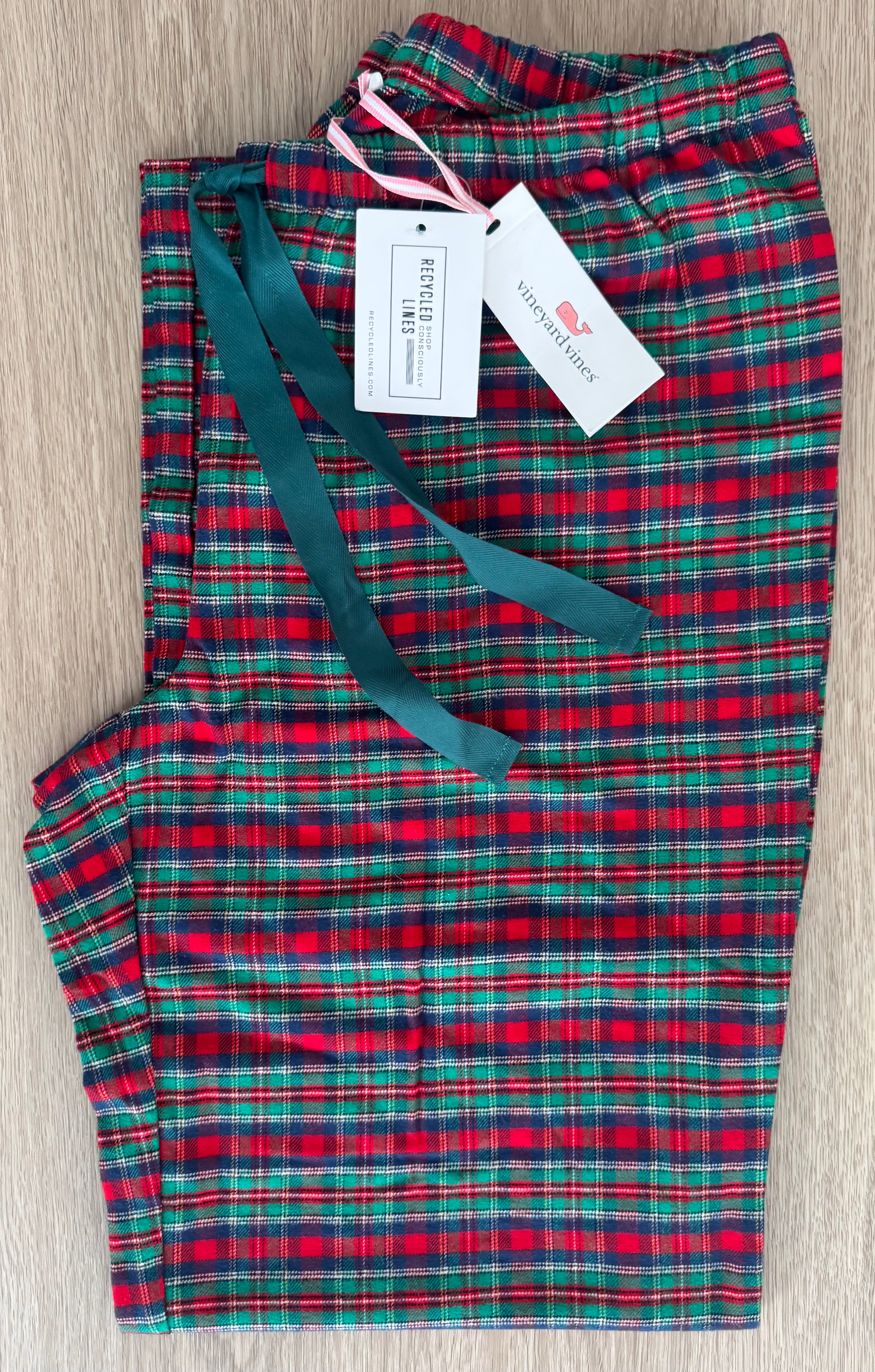Vineyard Vines NWT Holiday Pajama Pants, Red/Green Womens Size M
