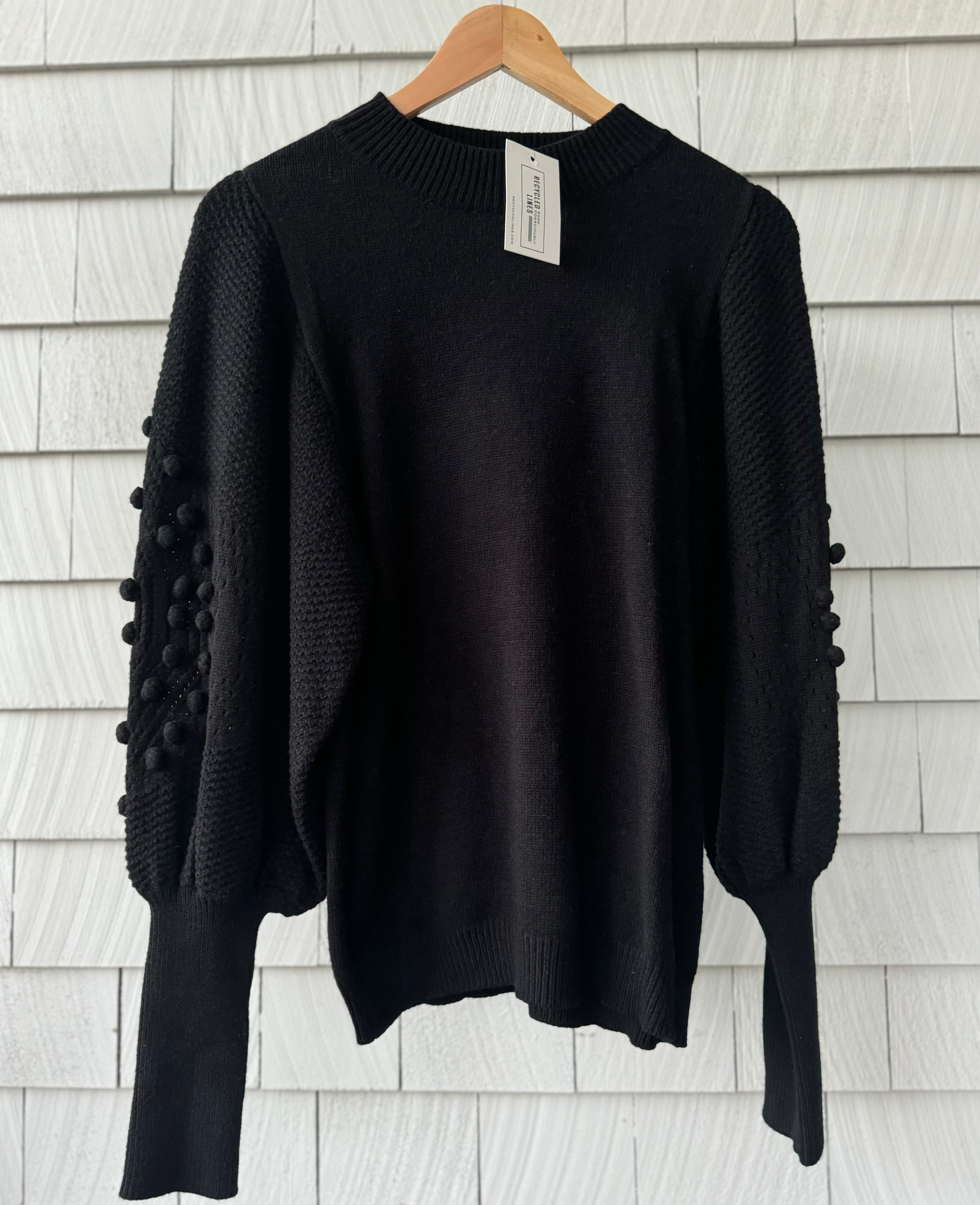 Velvet Heart NWT Poncho Sweater, Black Womens Size L in new with tags — Recycled Lines, Fairfield CT | Premium Sustainable Consignment