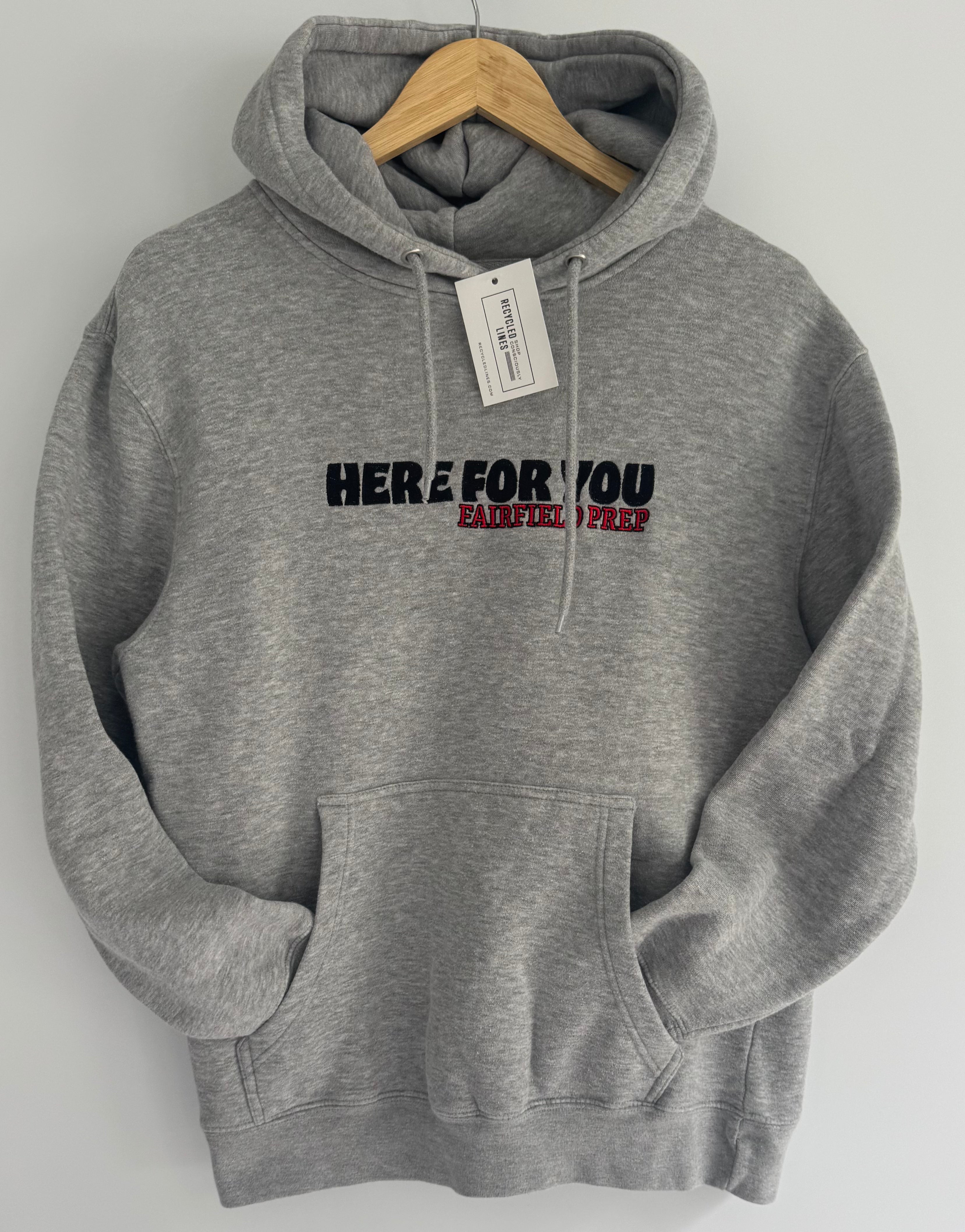 Fairfield Prep Here For You Hooded Sweatshirt, Gray Men's Size M