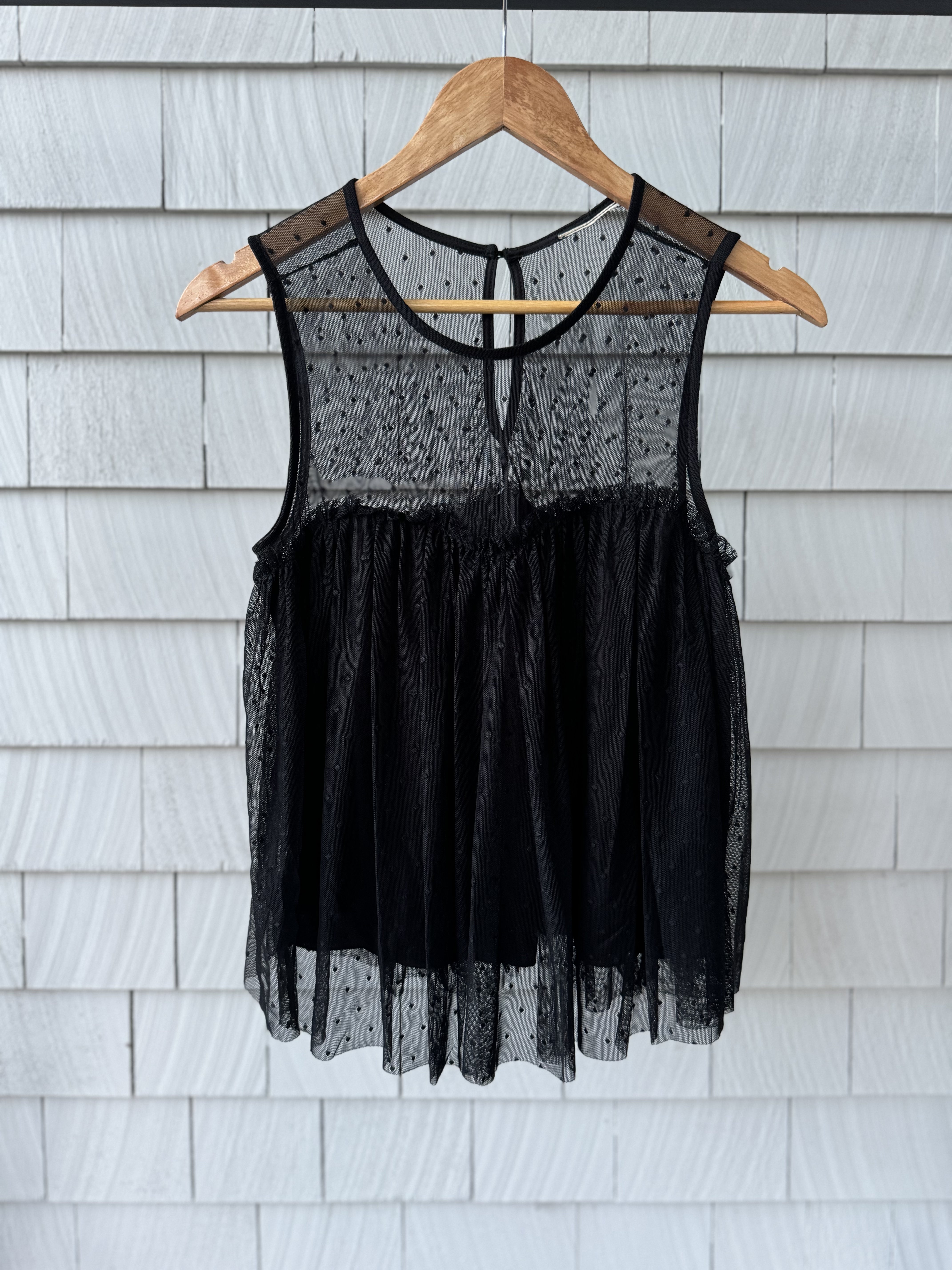 Rossmore by PPLA Royale Woven Top, Black Womens Size S in excellent condition — Recycled Lines, Fairfield CT | Premium Sustainable Consignment