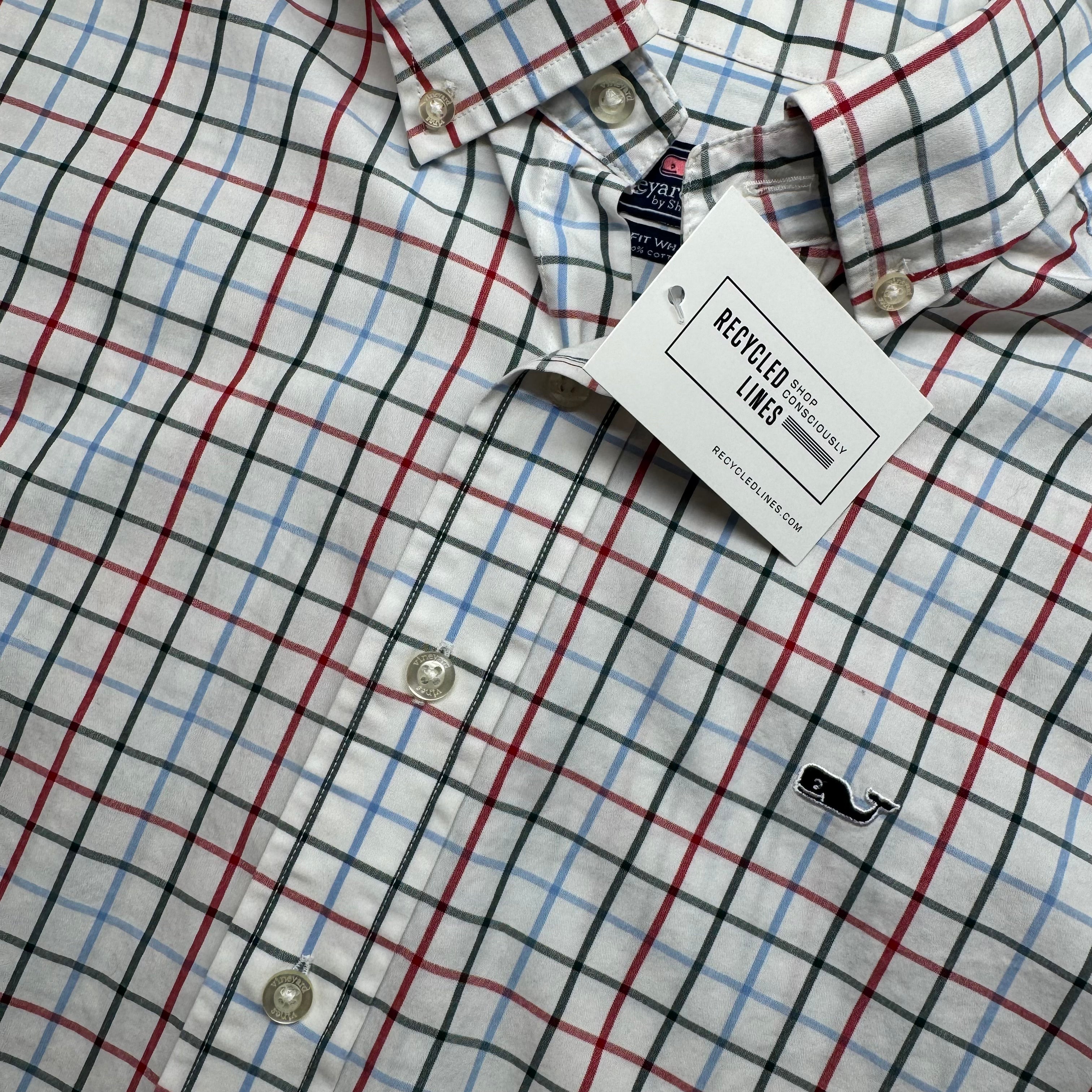 Vineyard Vines Button Down, Green/Red/Blue Mens Size S in excellent condition — Recycled Lines, Fairfield CT | Premium Sustainable Consignment