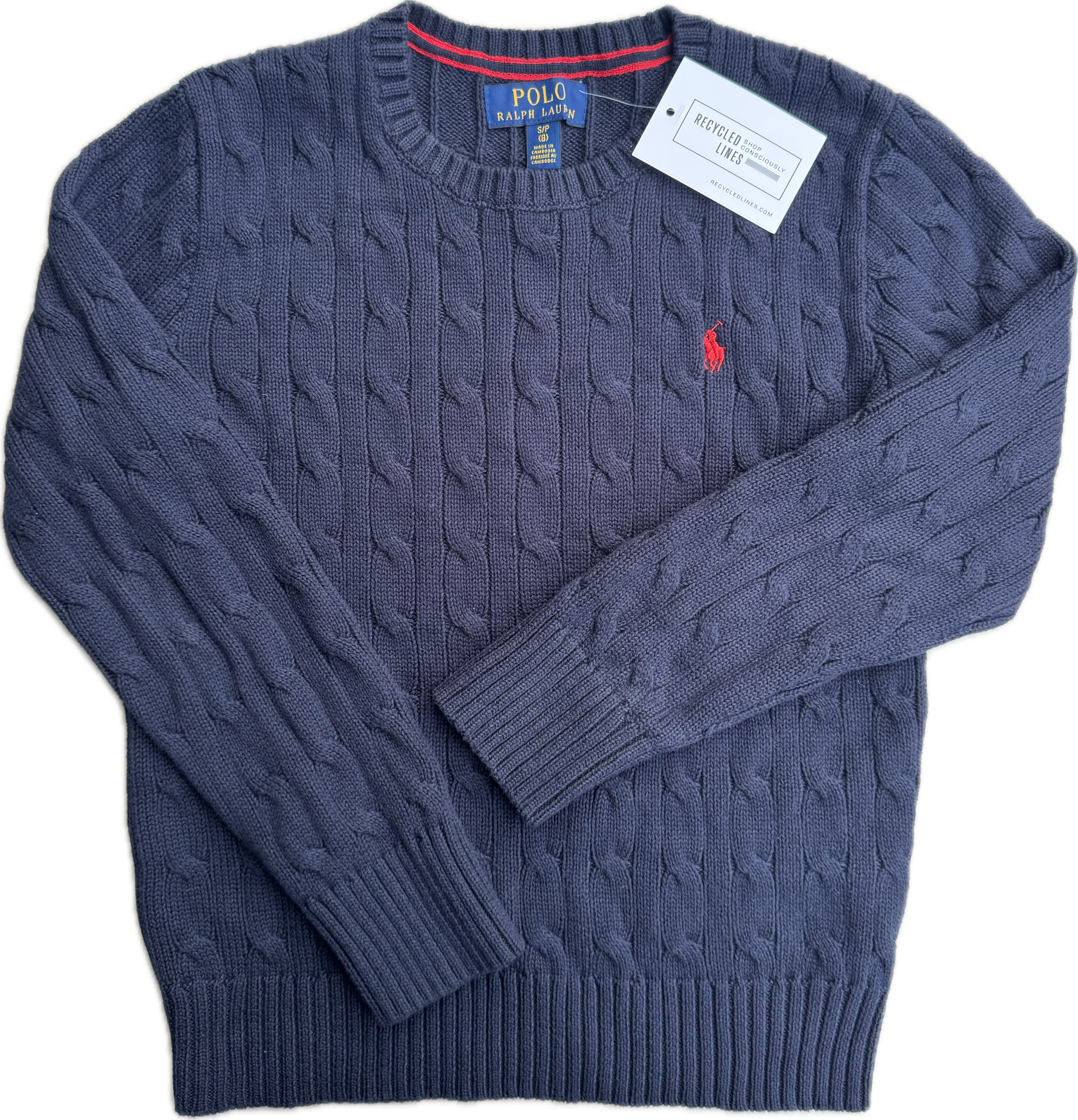 Polo Ralph Lauren Sweater, Navy Boys Size S (8) in excellent condition — Recycled Lines, Fairfield CT | Premium Sustainable Consignment