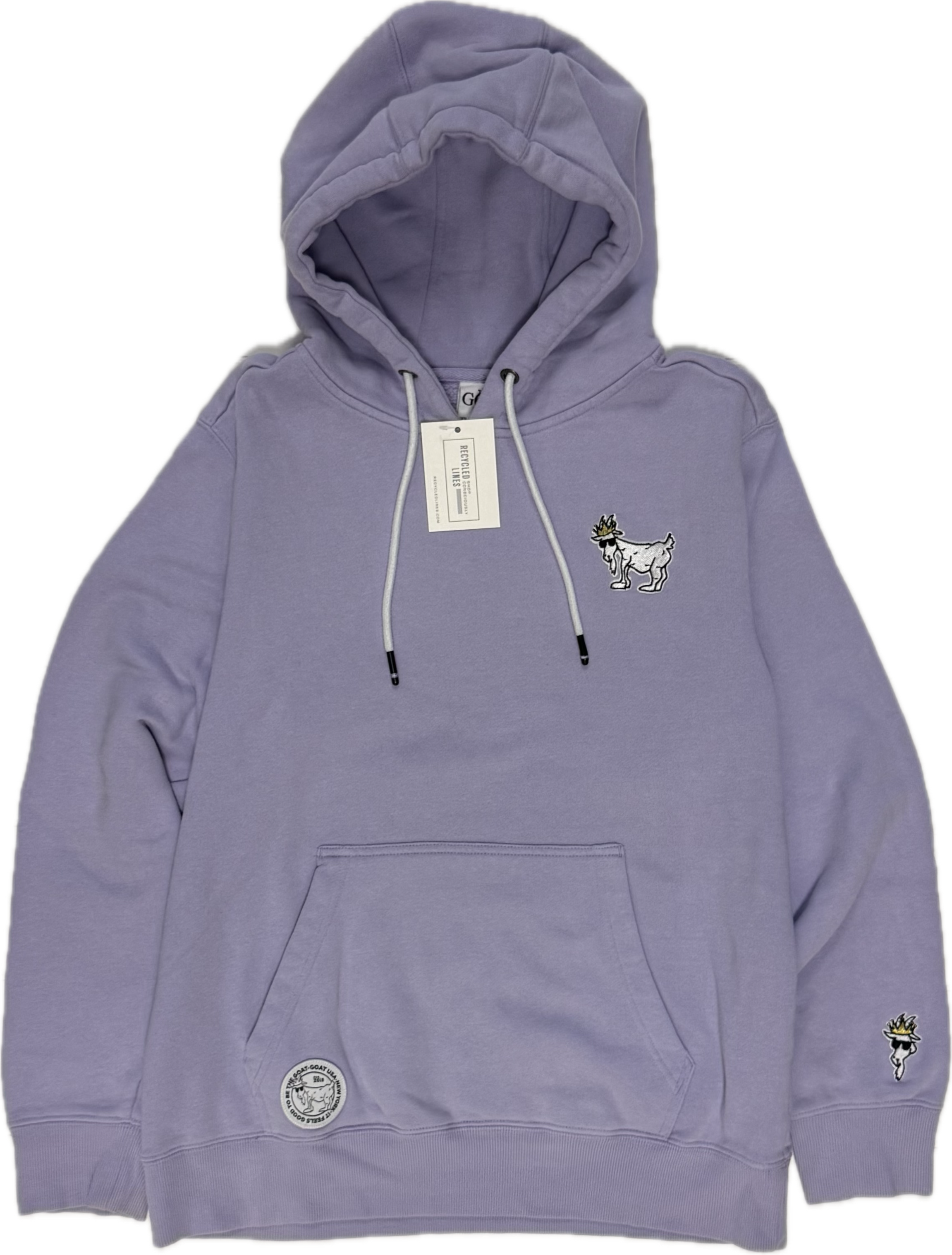 GOAT Hooded Sweatshirt, Lilac Mens Size S in excellent condition — Recycled Lines, Fairfield CT | Premium Sustainable Consignment